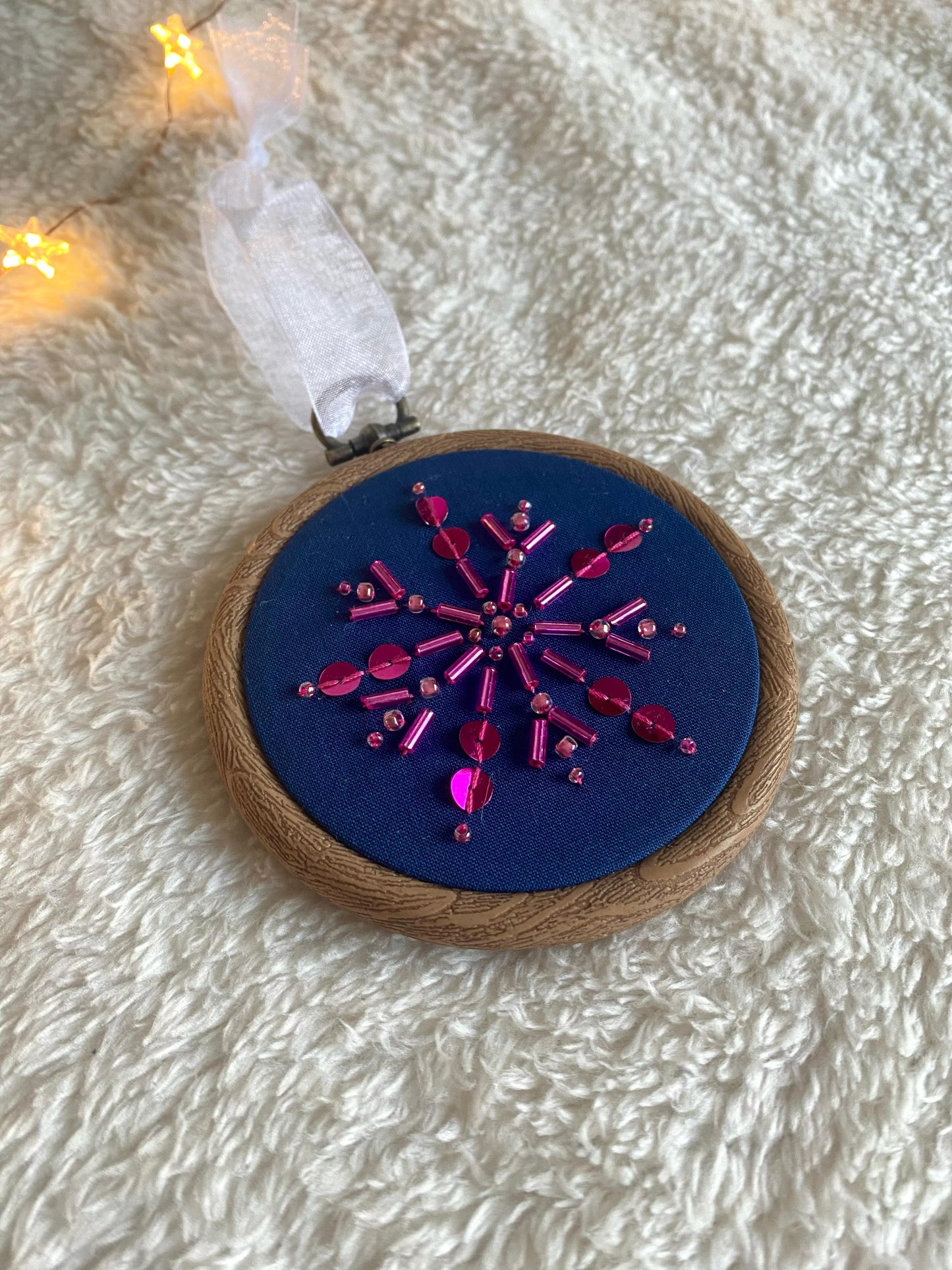 Snowflake Decoration - Blue & Fuschia