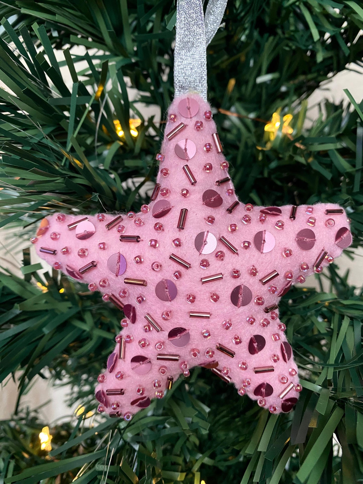 Sparkly Star Decoration - Pink