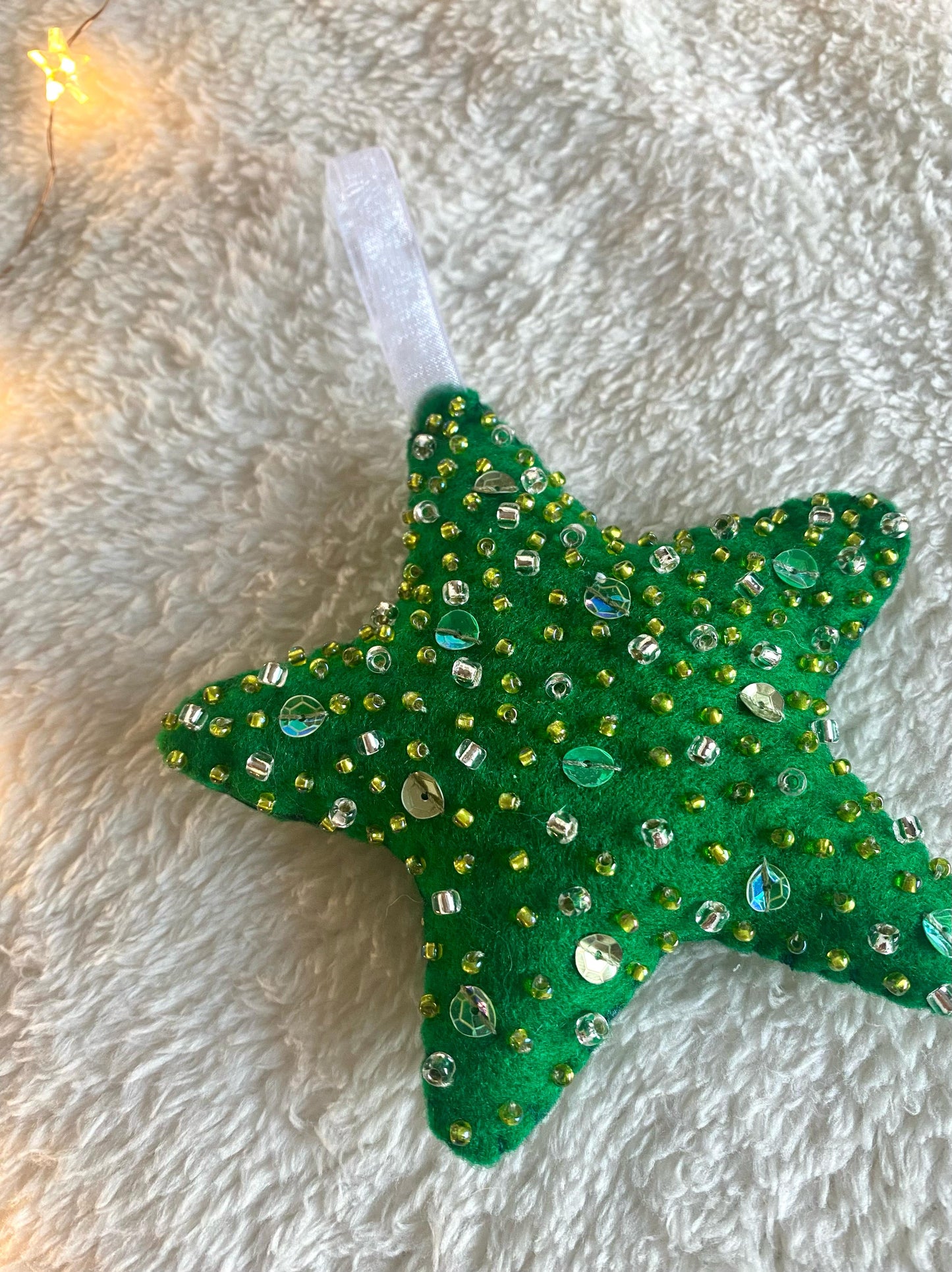 Sparkly Star Decoration - Green