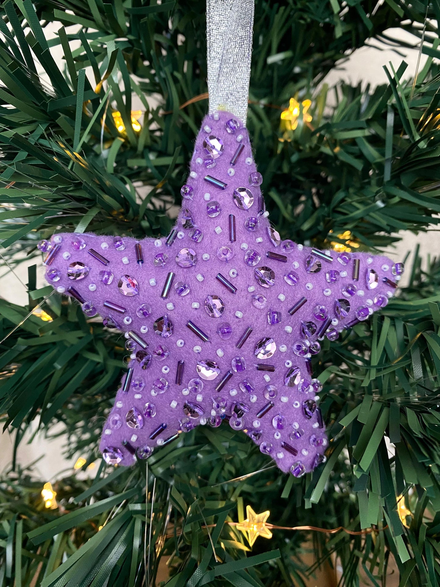 Sparkly Star Decoration - Lilac