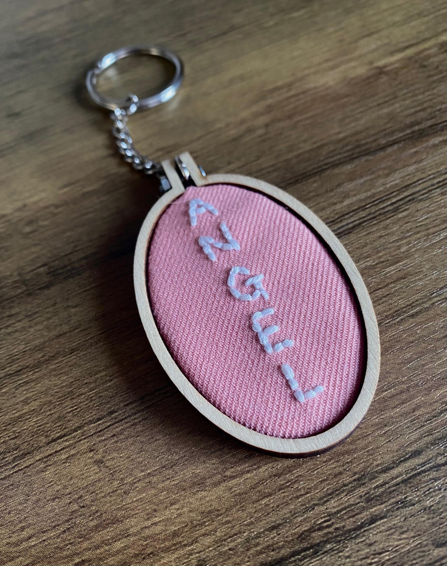 Hand Embroidered Keyring - Angel