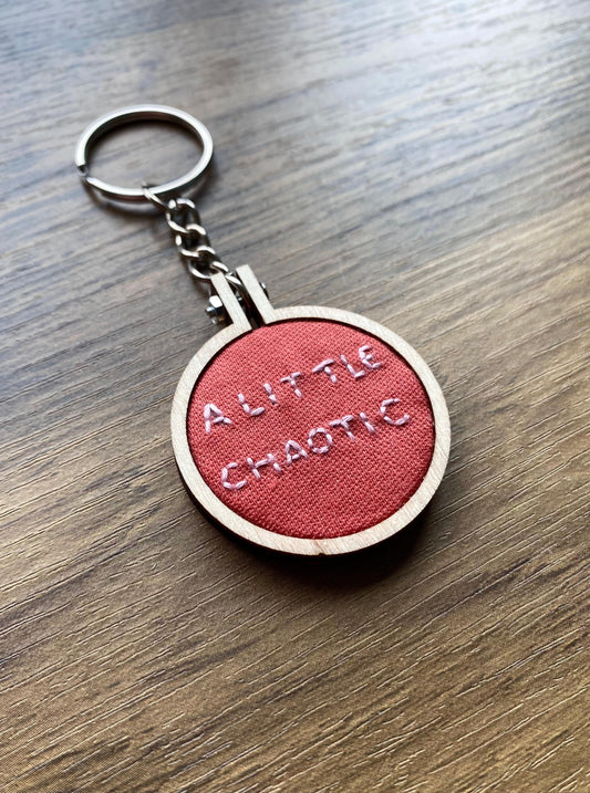 Hand Embroidered Keyring - A Little Chaotic