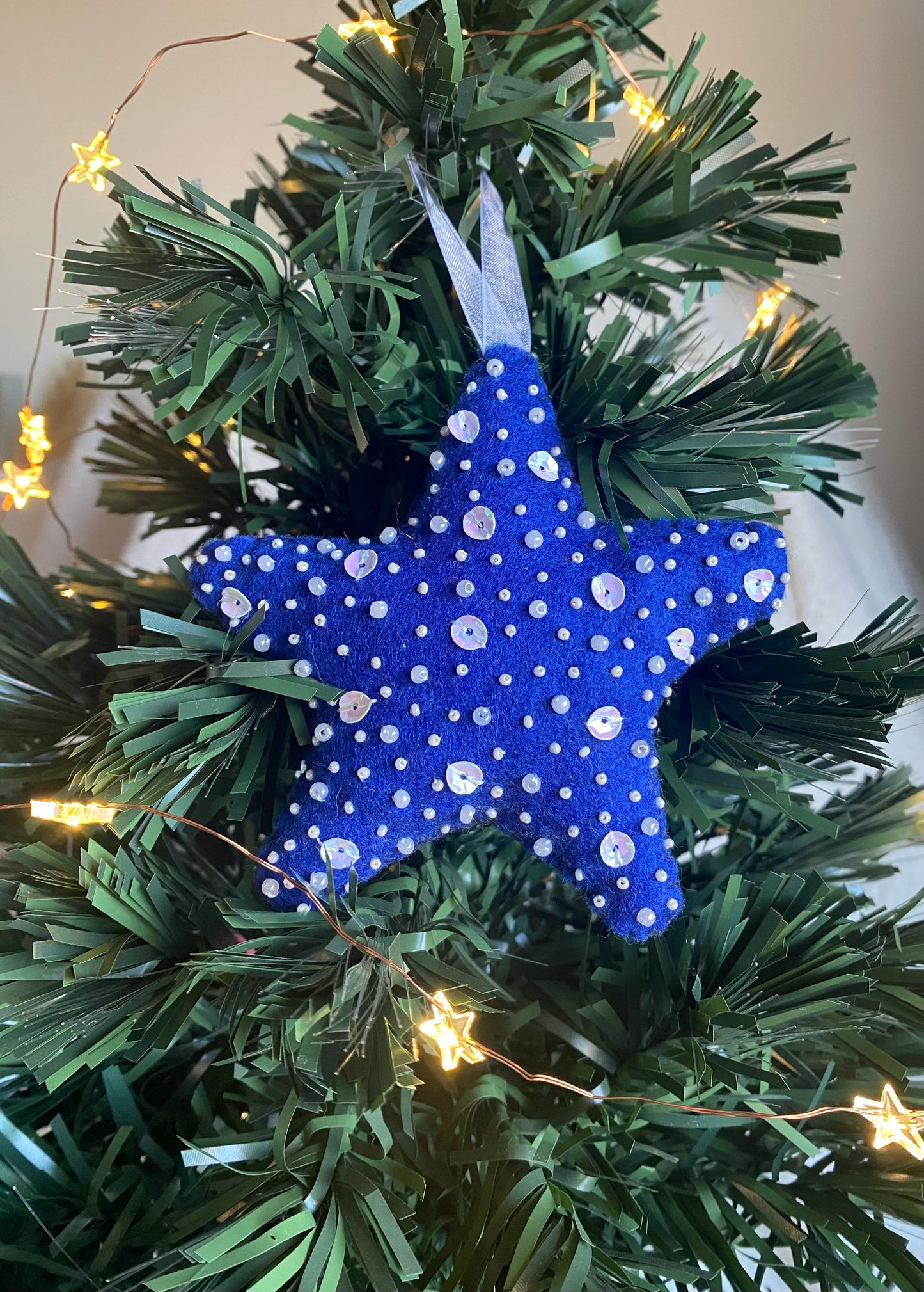 Sparkly Star Decoration - Dark Blue