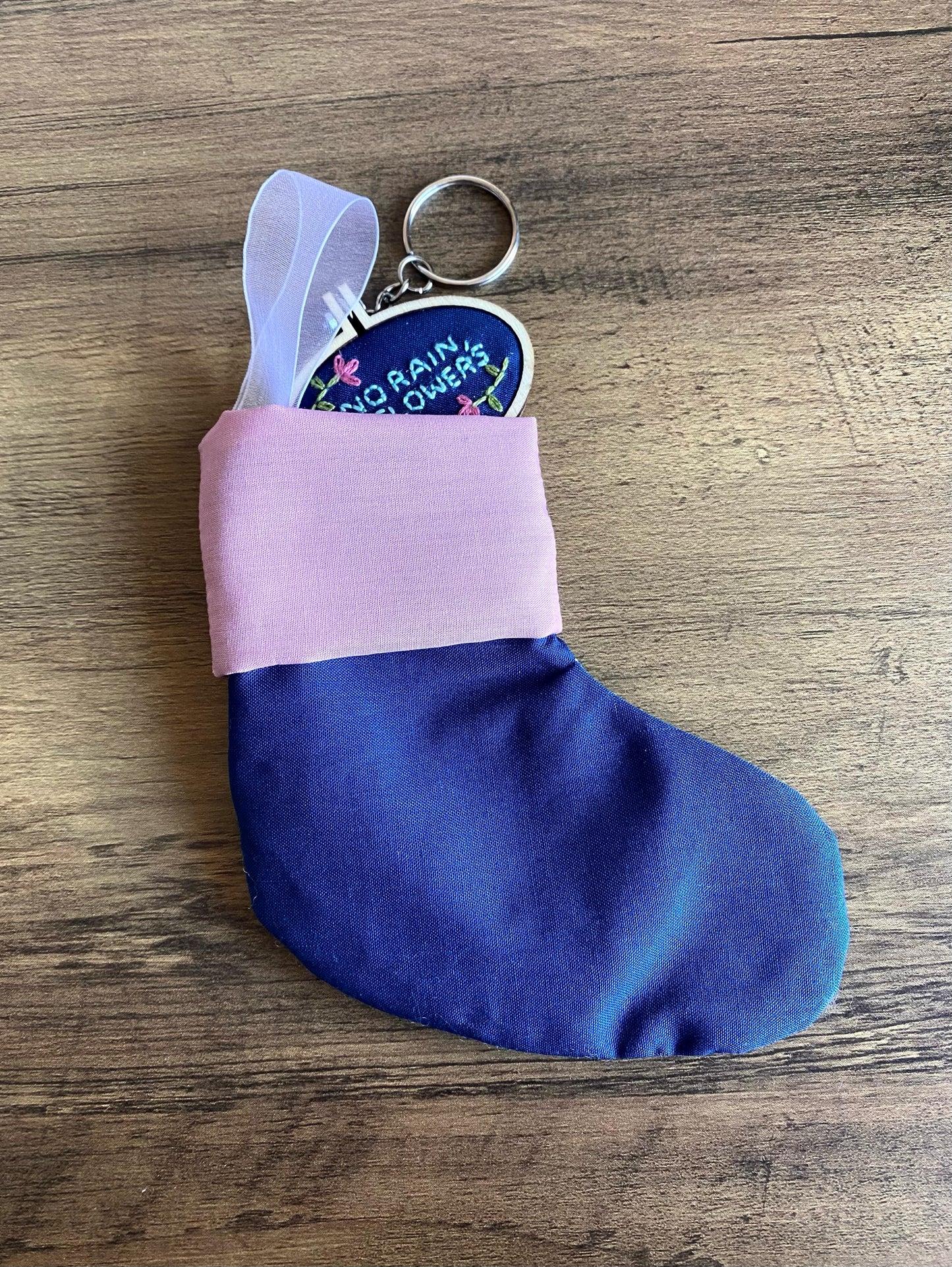 Mini Stocking - Blue & Pink