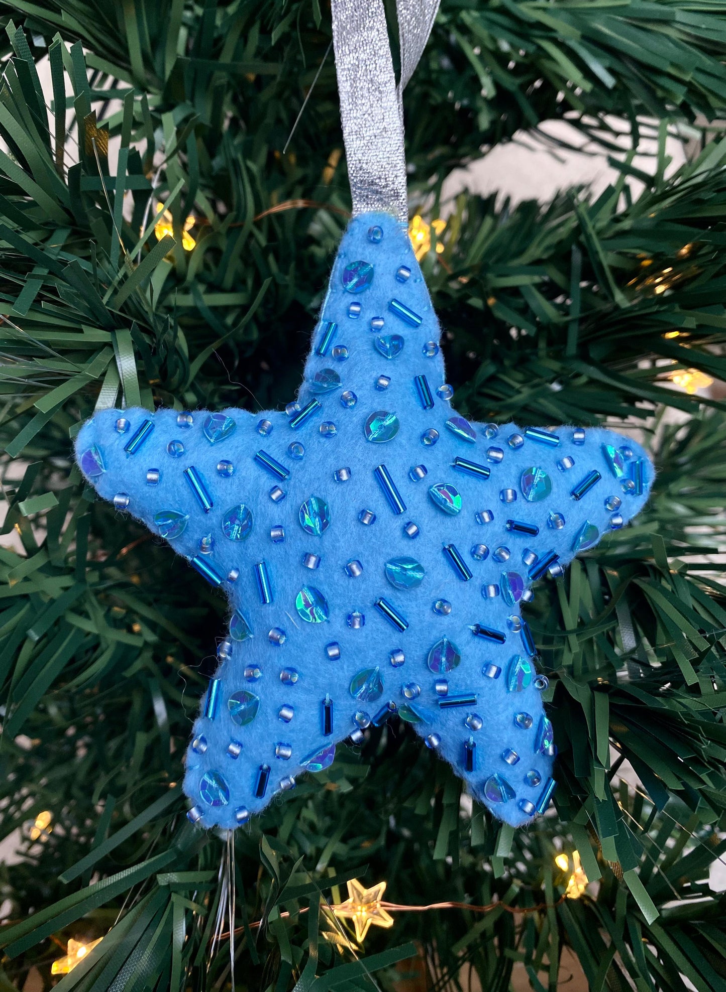 Sparkly Star Decoration - Blue