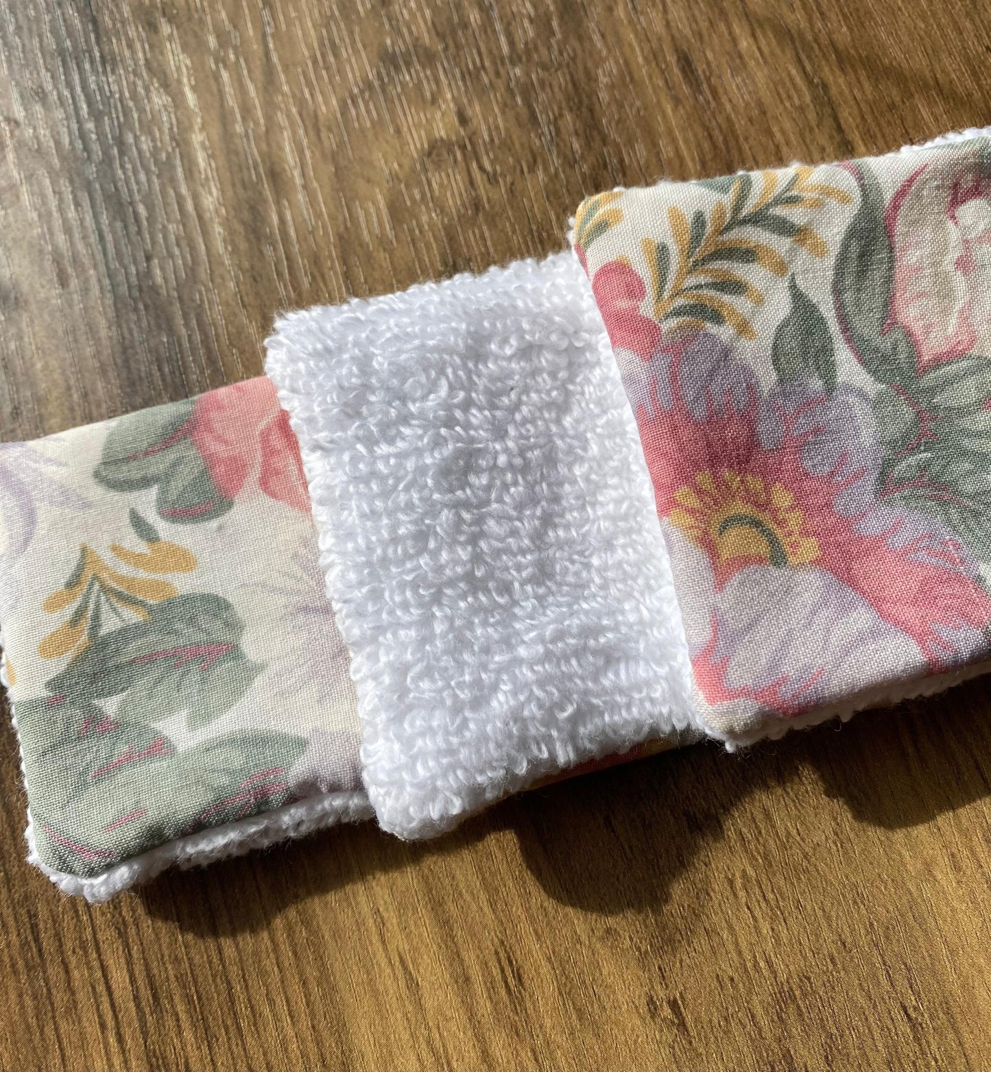 Vintage Floral - Up-Cycled Fabric Reusable Cleansing Pads - Pack of 3 or 6