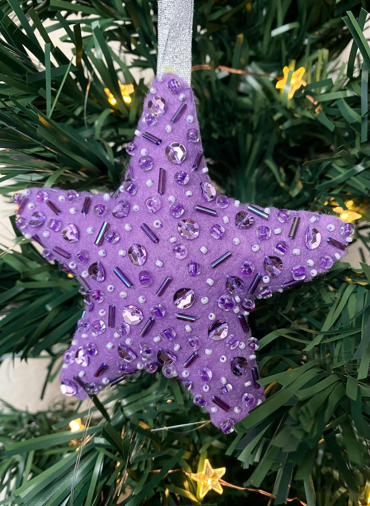 Sparkly Star Decoration - Lilac