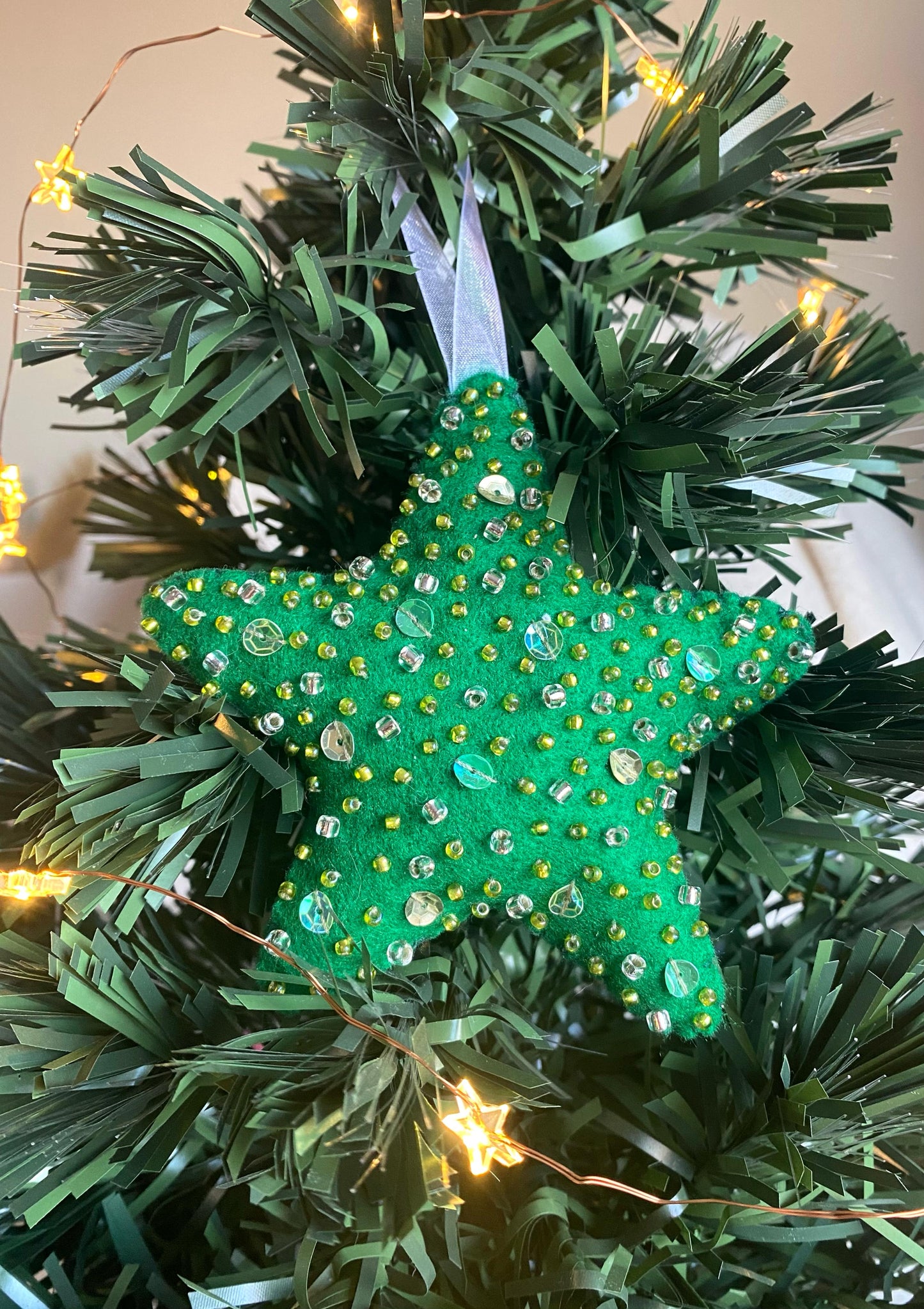 Sparkly Star Decoration - Green