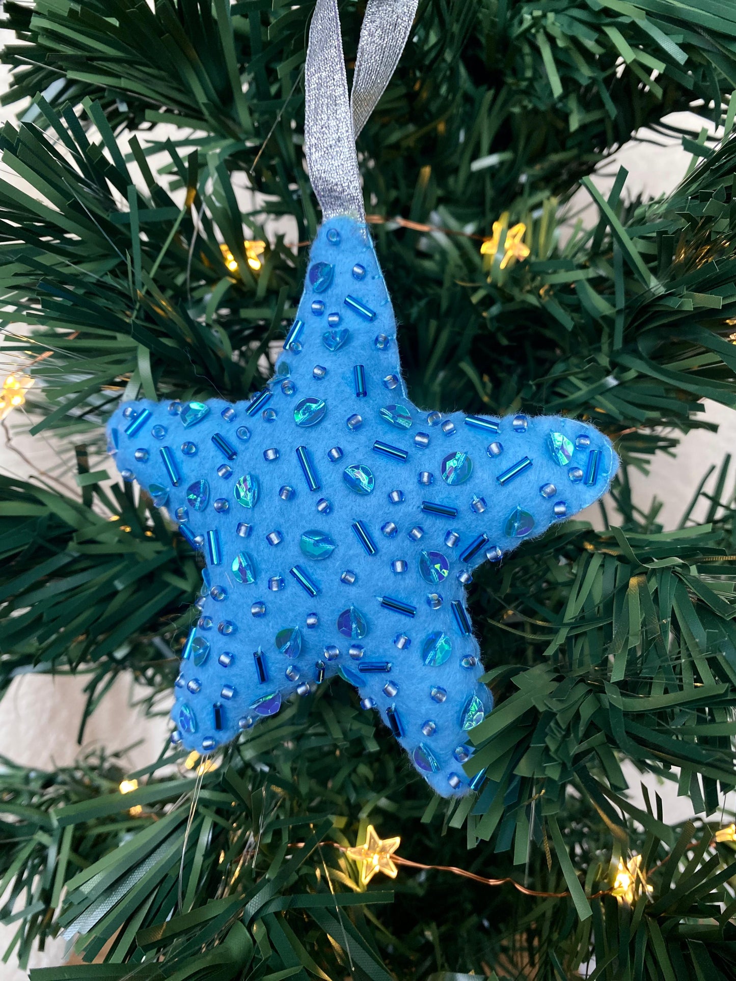 Sparkly Star Decoration - Blue