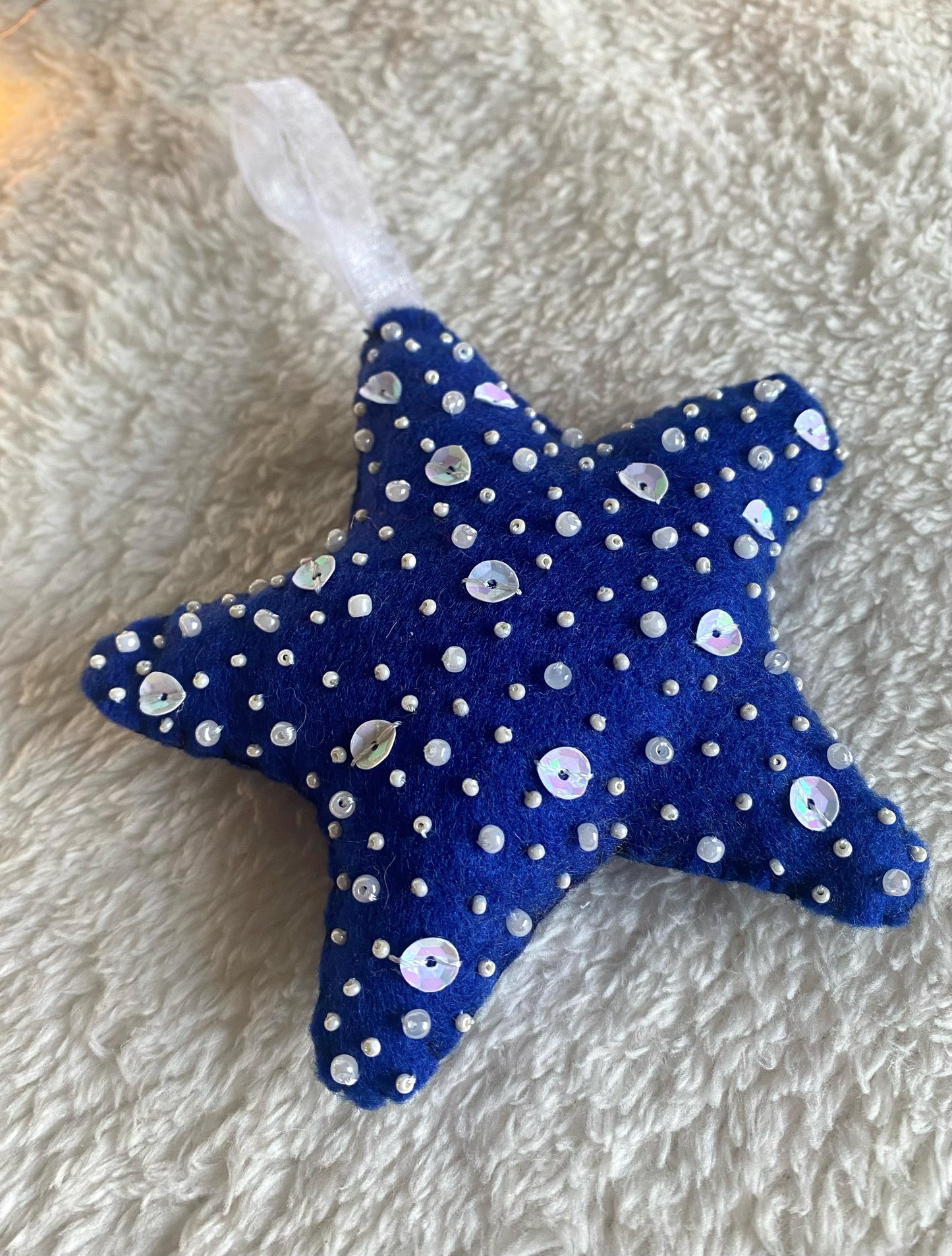 Sparkly Star Decoration - Dark Blue