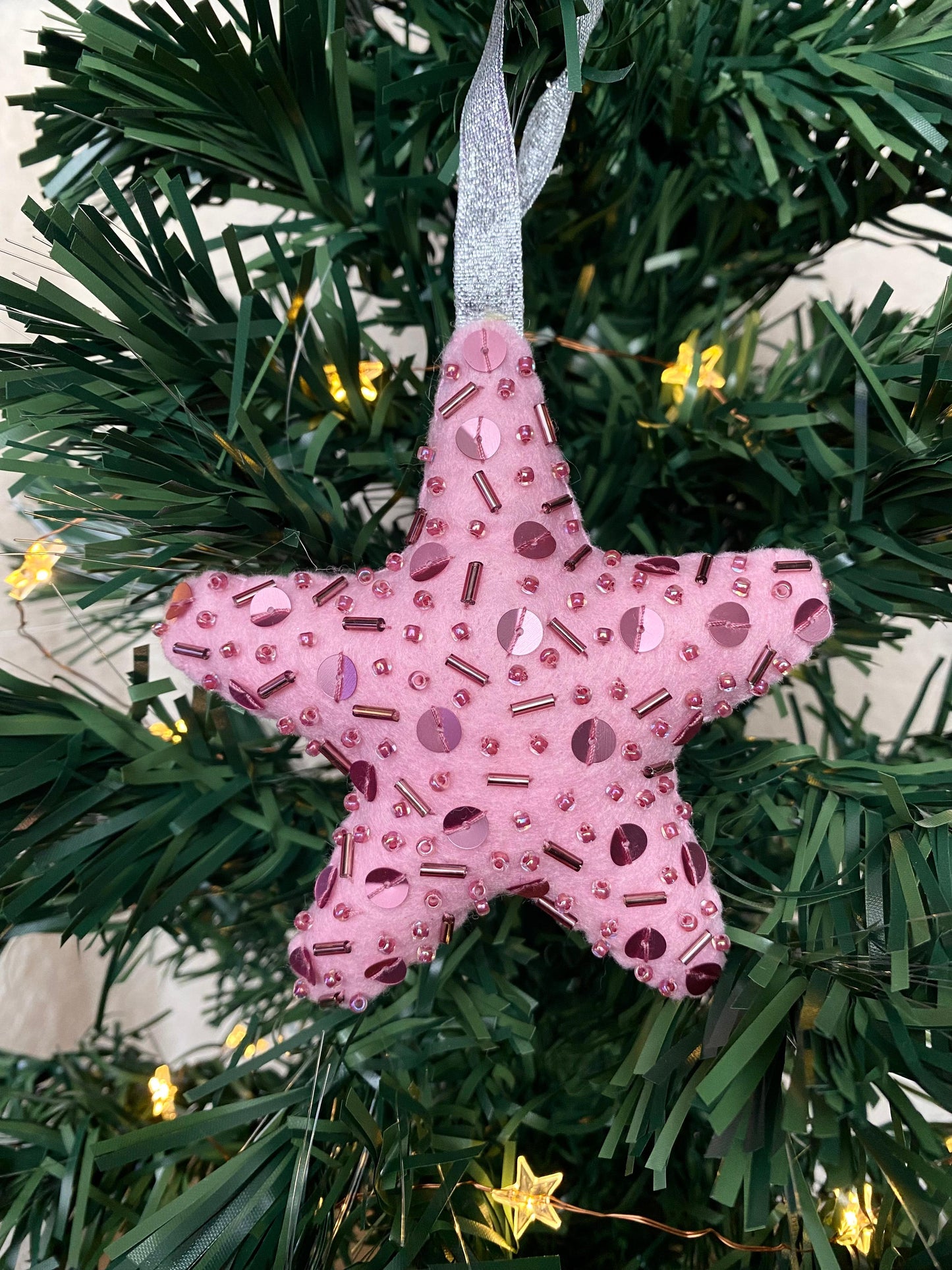 Sparkly Star Decoration - Pink