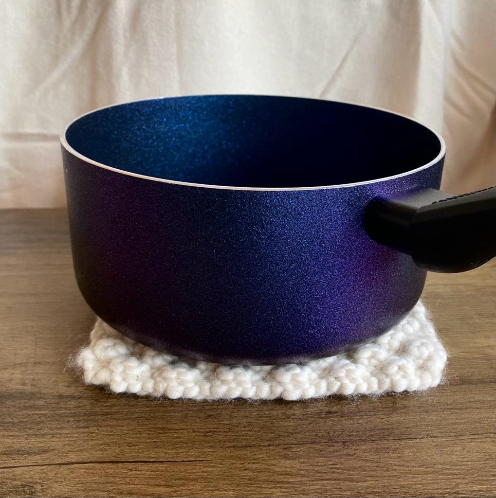 Knitted Hot Pan Holder - Cream