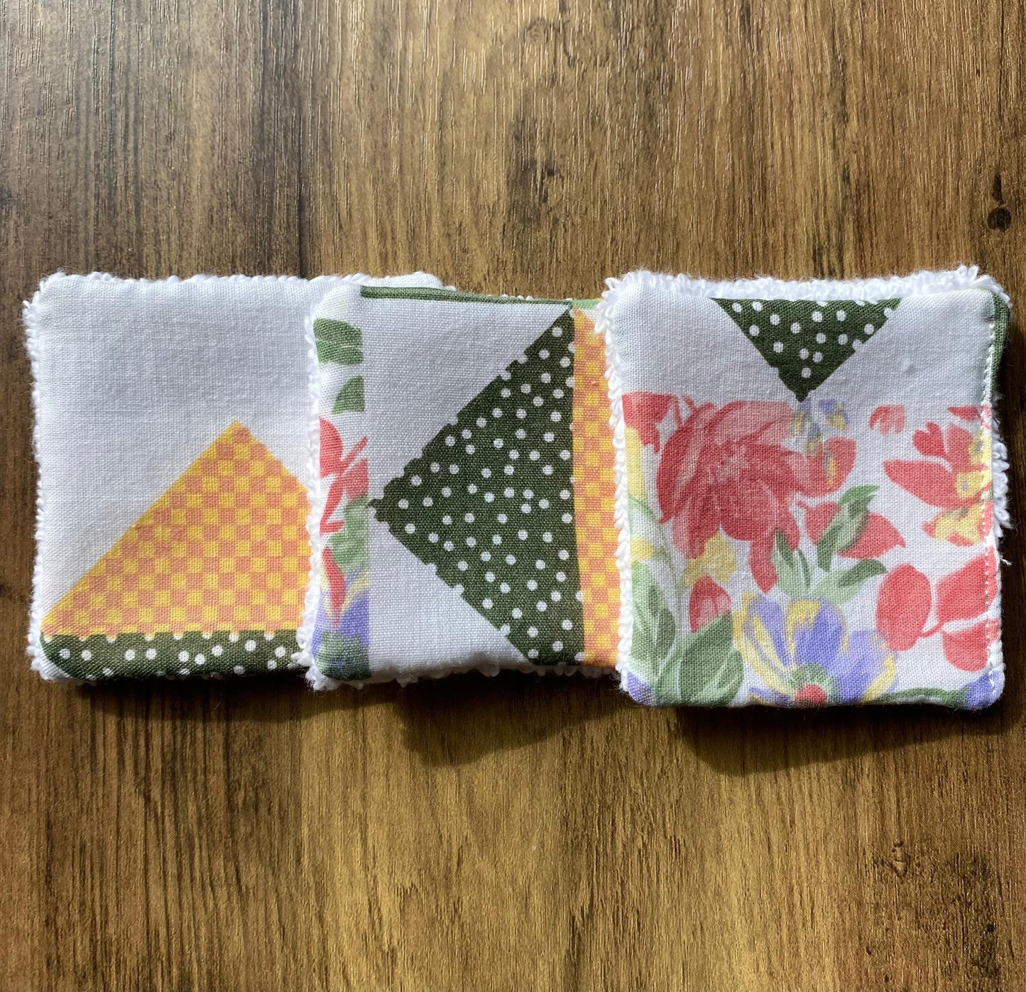 Geometric - Up-Cycled Fabric Reusable Cleansing Pads - Pack of 3 or 6