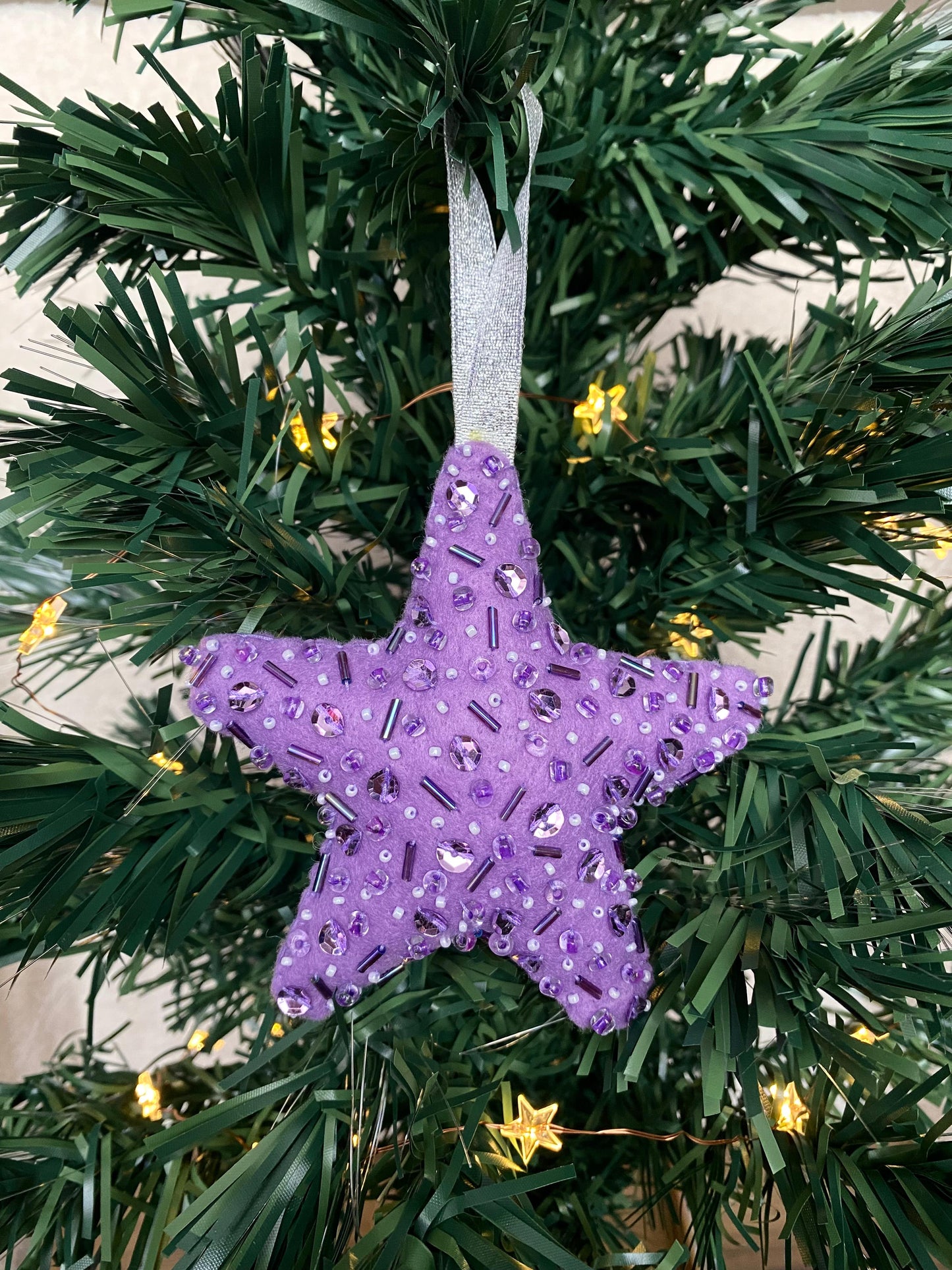 Sparkly Star Decoration - Lilac
