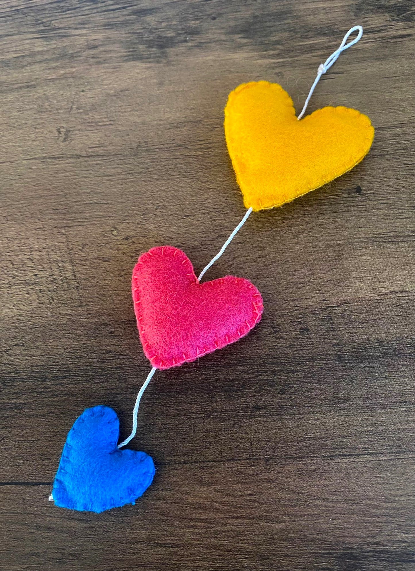 Hearts Hanging Decoration - Bright