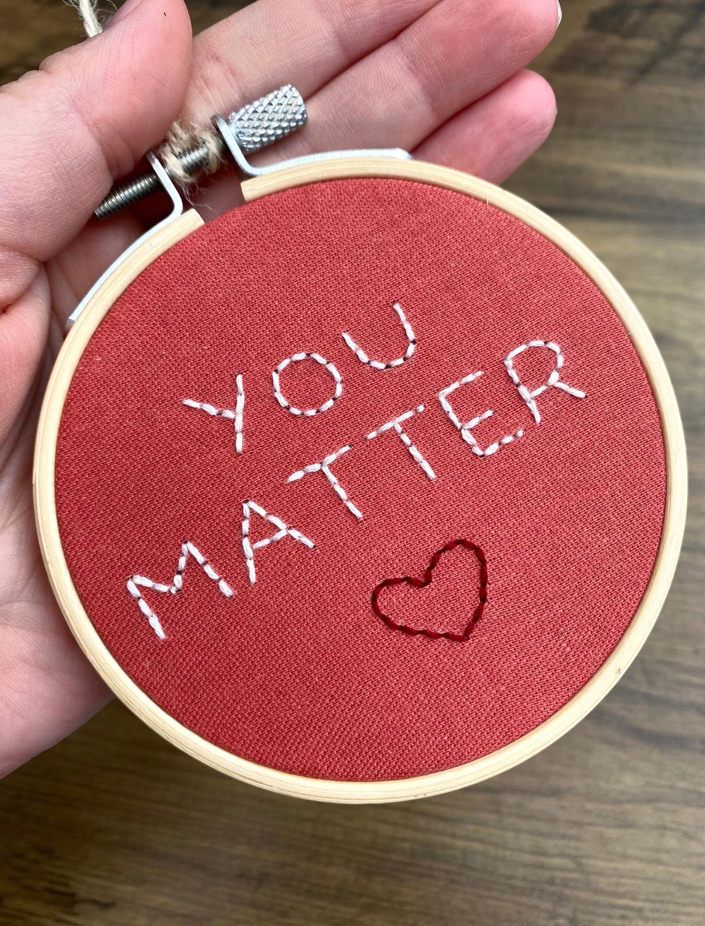 'You Matter' Hand Embroidered Mini Wall Hanging