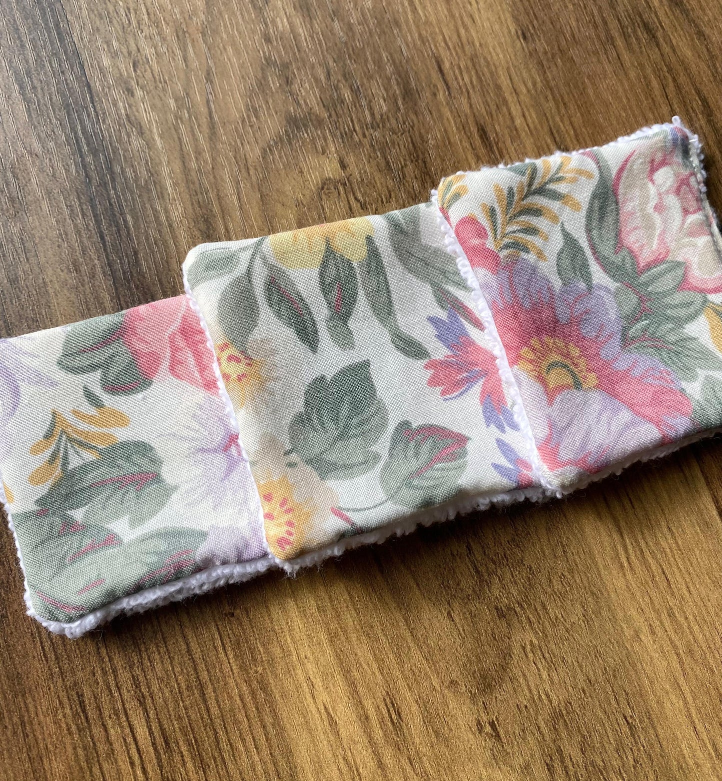 Vintage Floral - Up-Cycled Fabric Reusable Cleansing Pads - Pack of 3 or 6