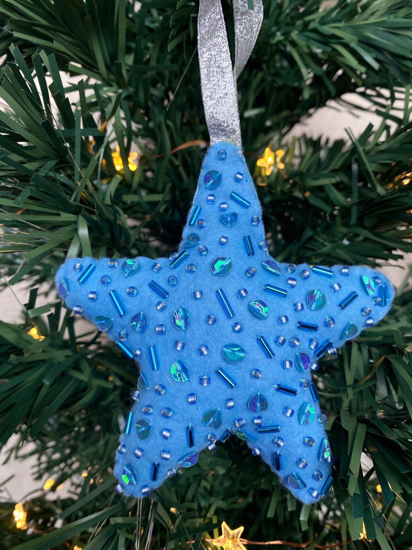 Sparkly Star Decoration - Blue