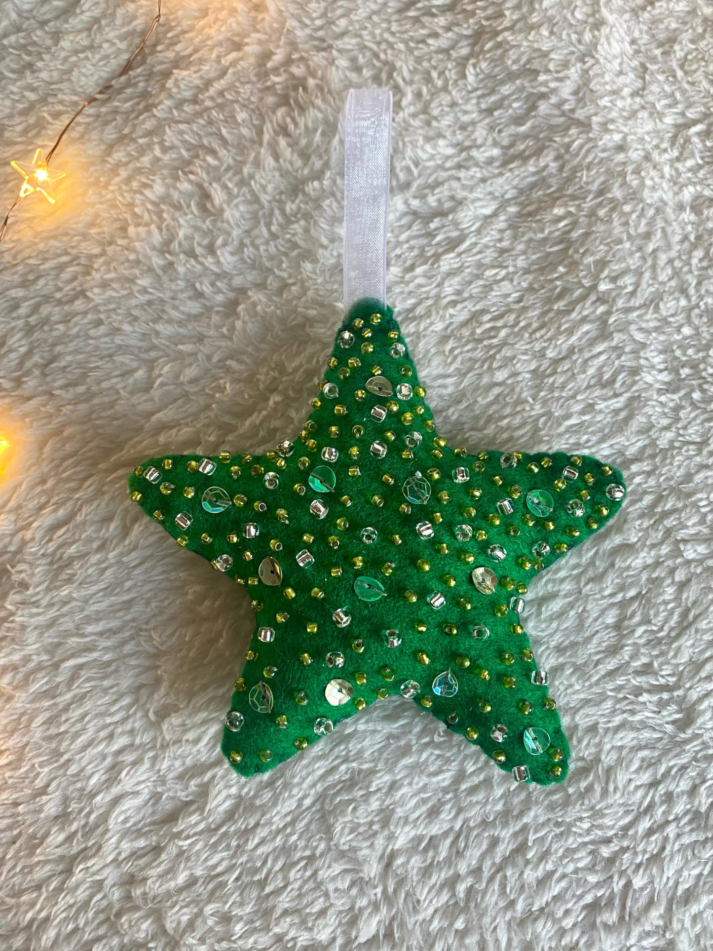Sparkly Star Decoration - Green