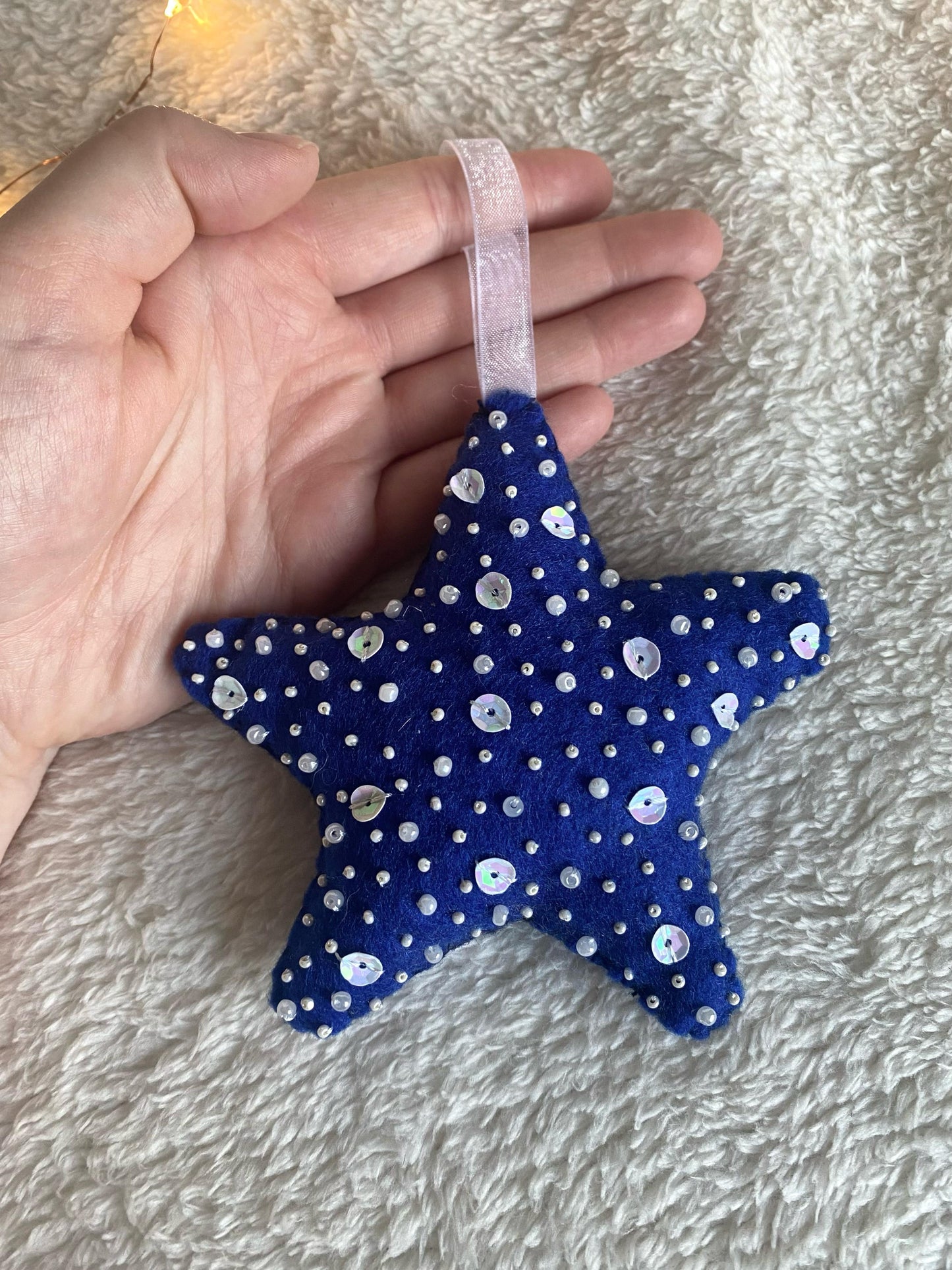 Sparkly Star Decoration - Dark Blue