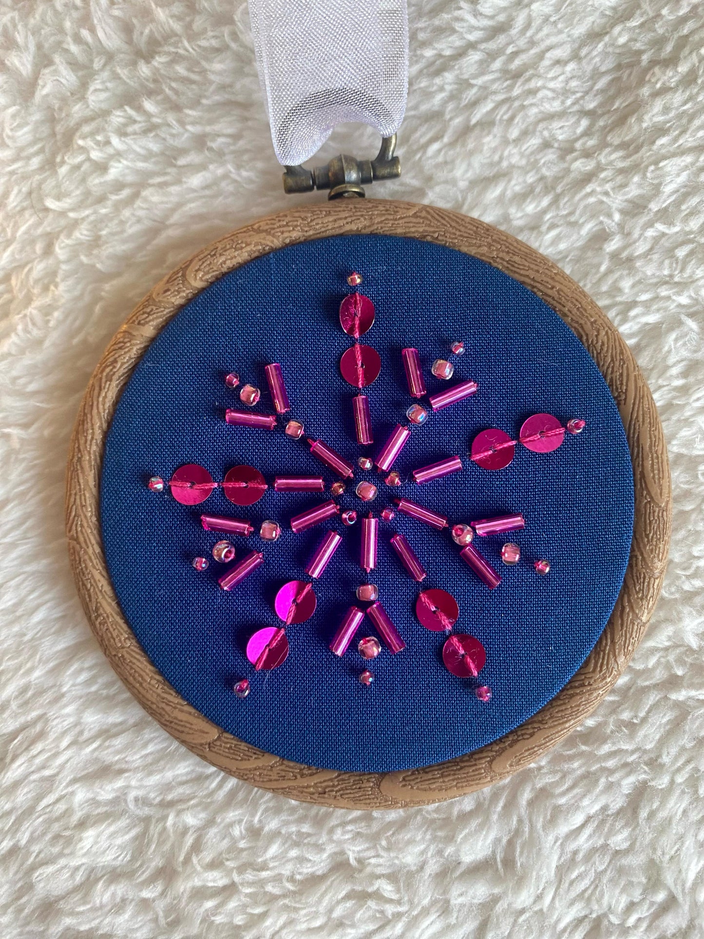 Snowflake Decoration - Blue & Fuschia