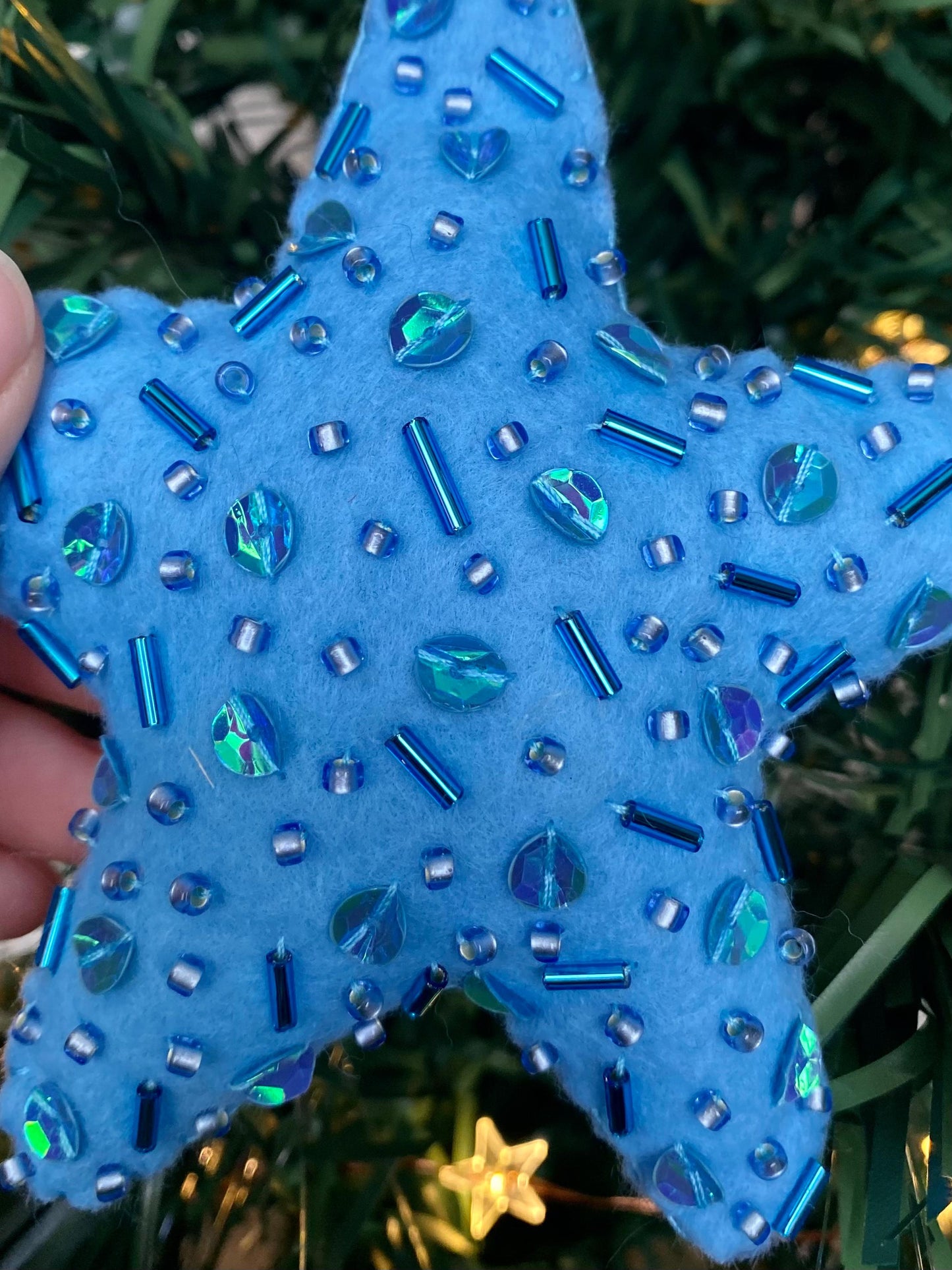 Sparkly Star Decoration - Blue