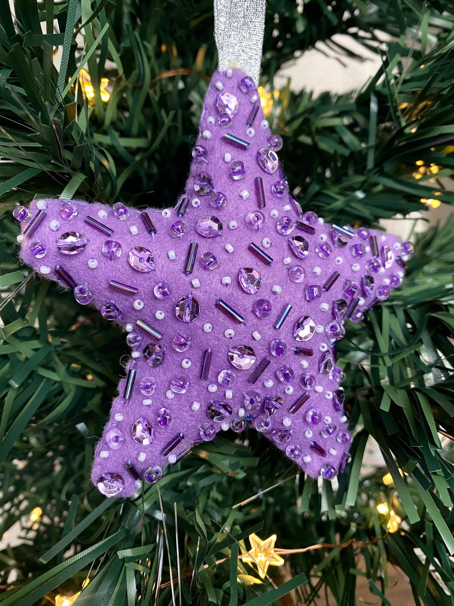 Sparkly Star Decoration - Lilac