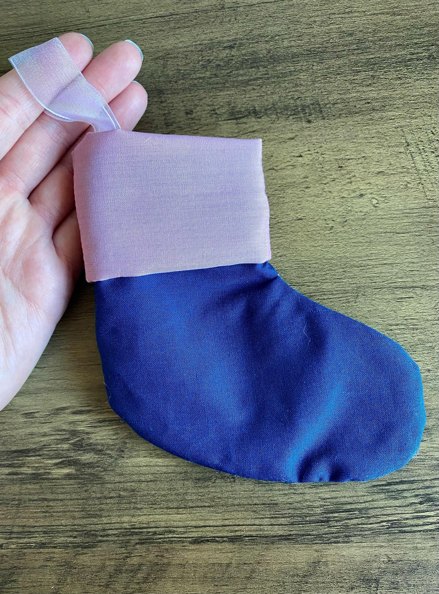 Mini Stocking - Blue & Pink