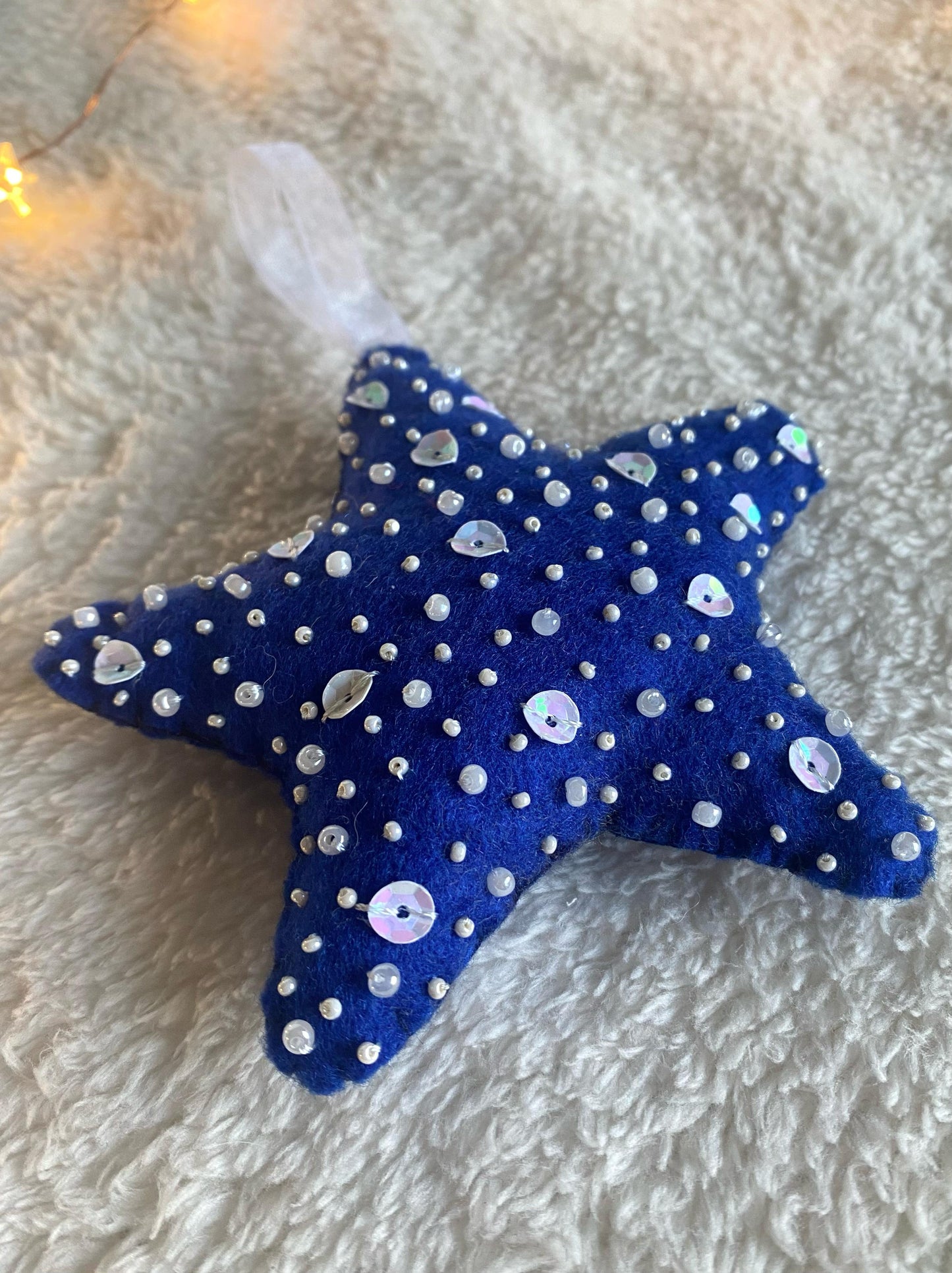 Sparkly Star Decoration - Dark Blue