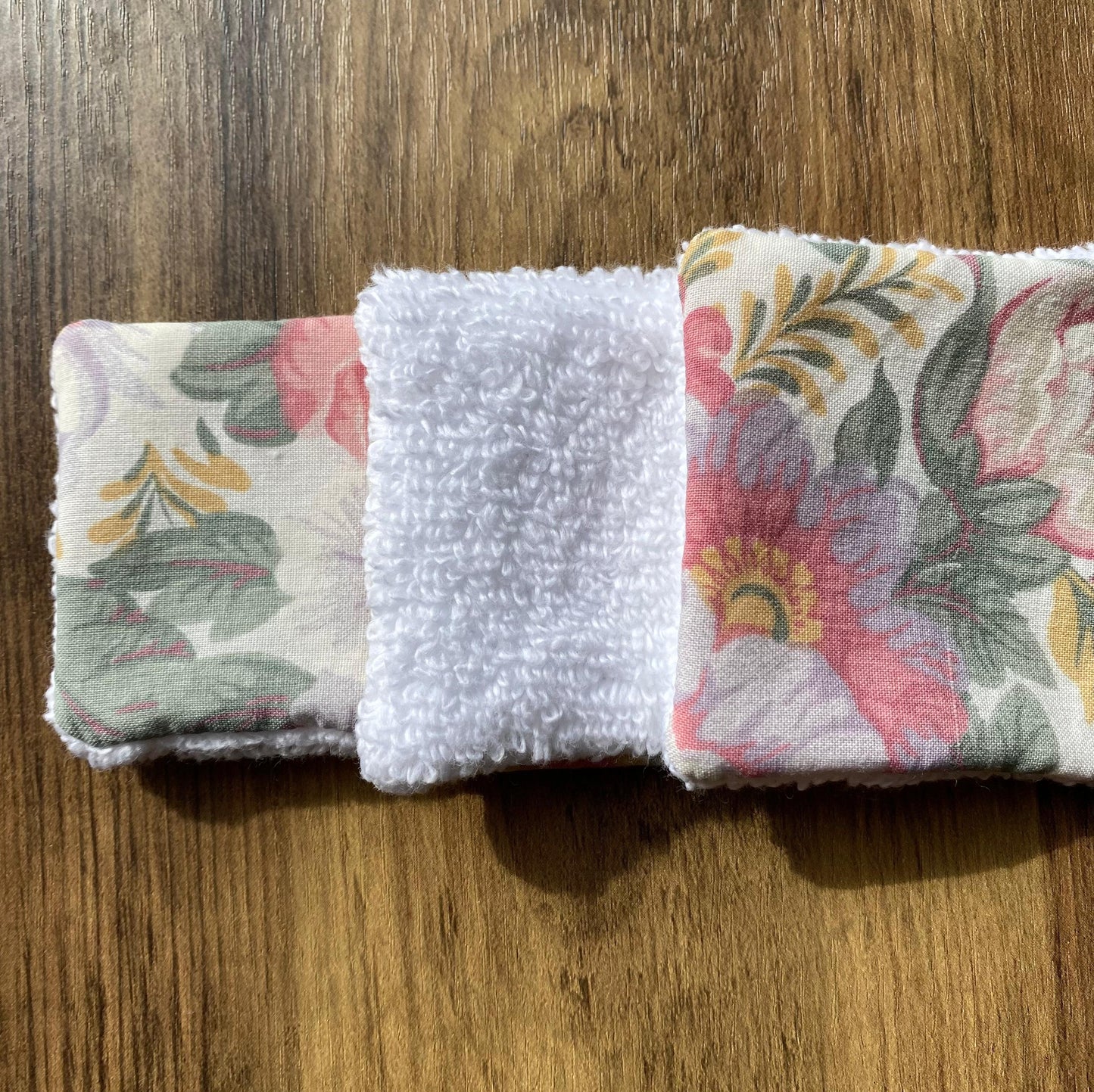 Vintage Floral - Up-Cycled Fabric Reusable Cleansing Pads - Pack of 3 or 6