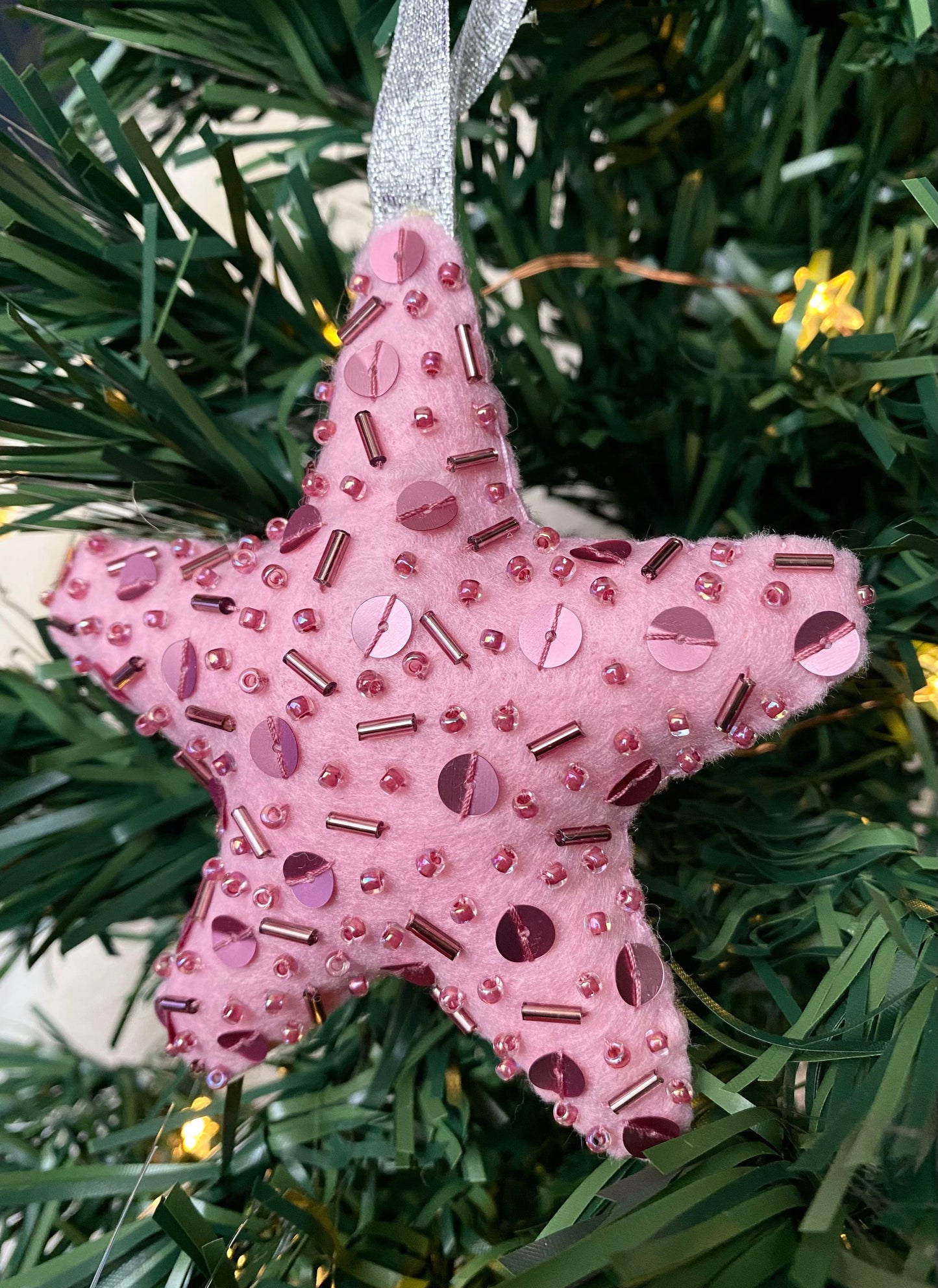 Sparkly Star Decoration - Pink