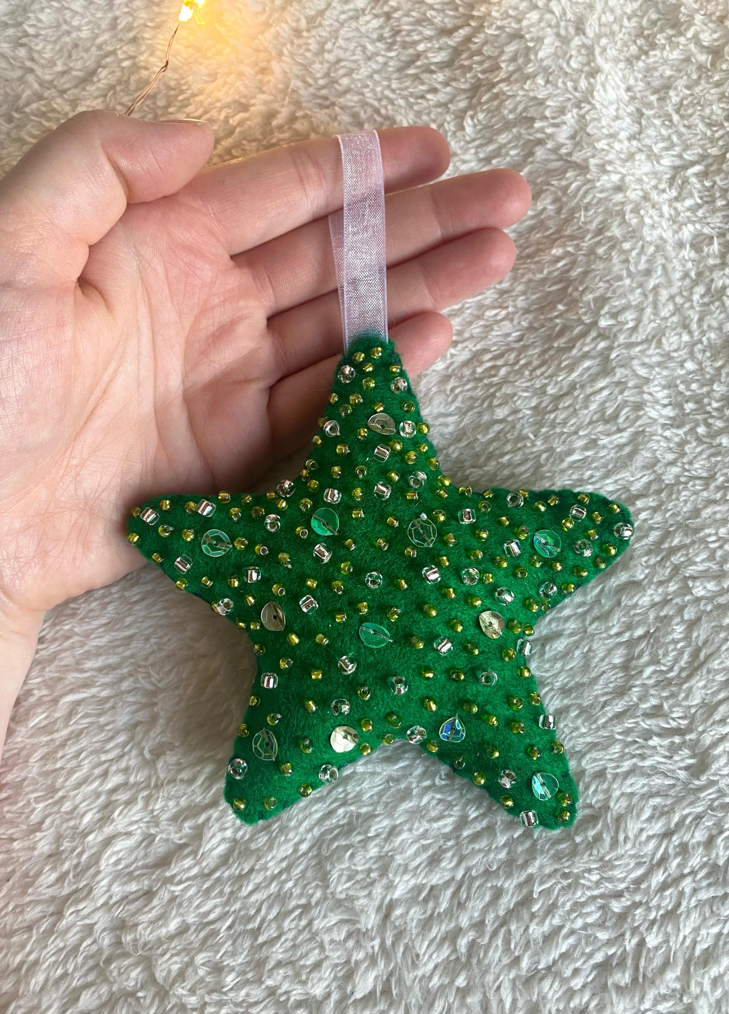 Sparkly Star Decoration - Green