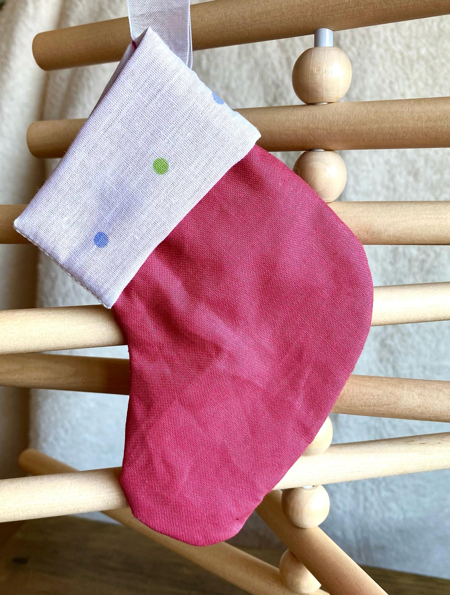 Mini Stocking - Bright Pink & Spots