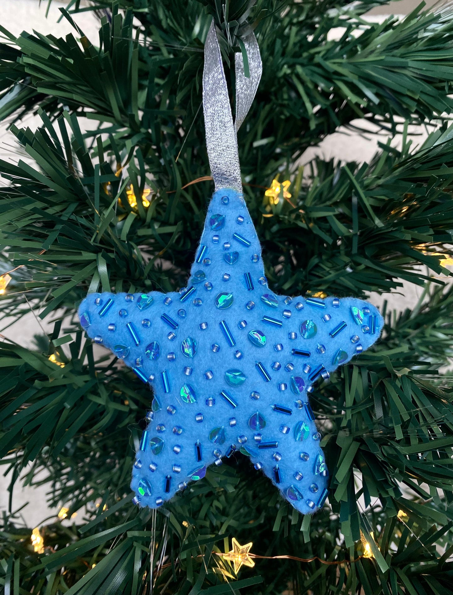 Sparkly Star Decoration - Blue