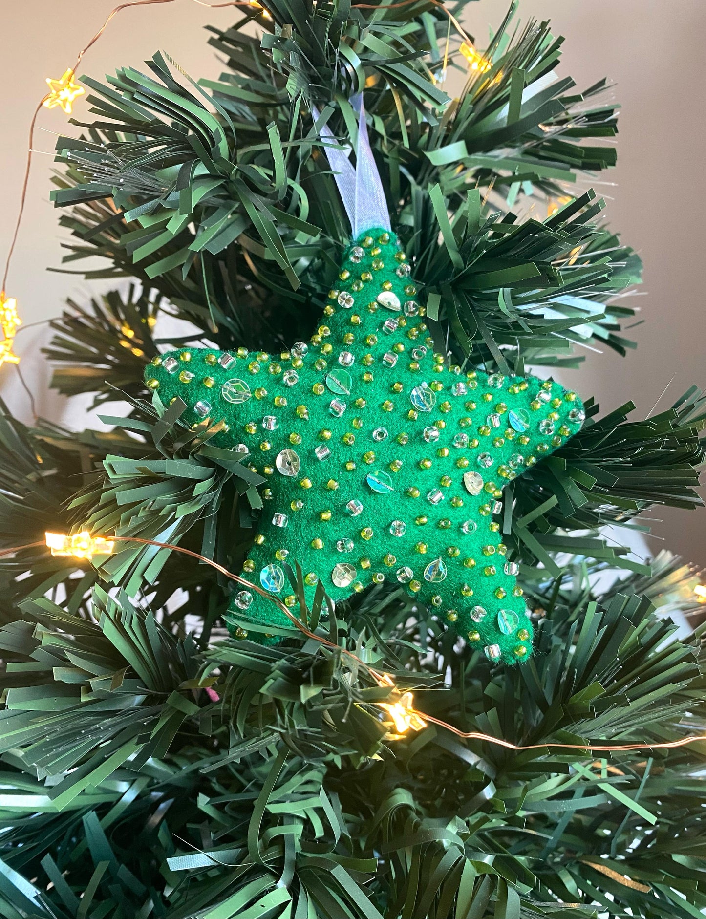 Sparkly Star Decoration - Green