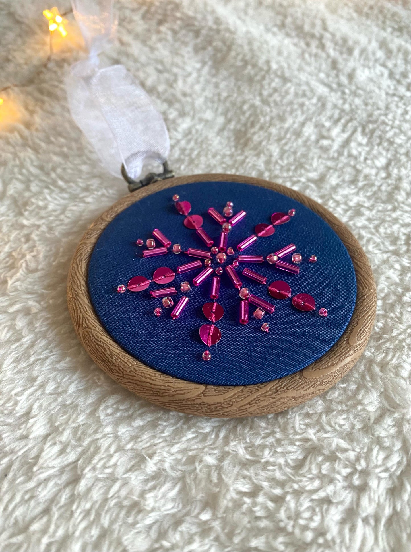 Snowflake Decoration - Blue & Fuschia