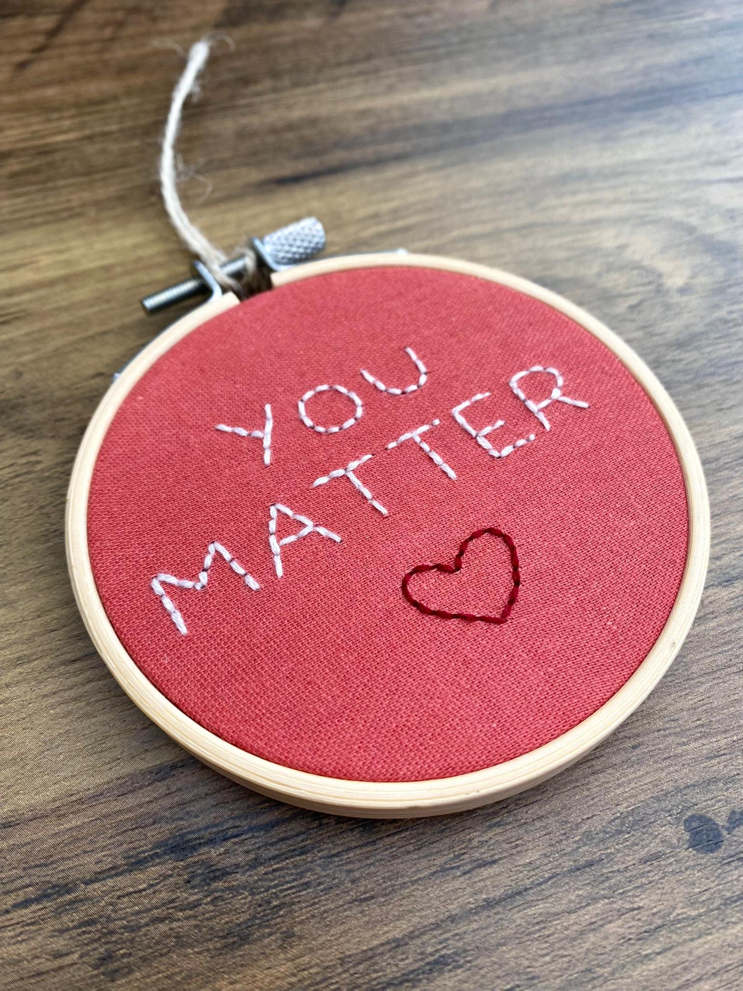'You Matter' Hand Embroidered Mini Wall Hanging