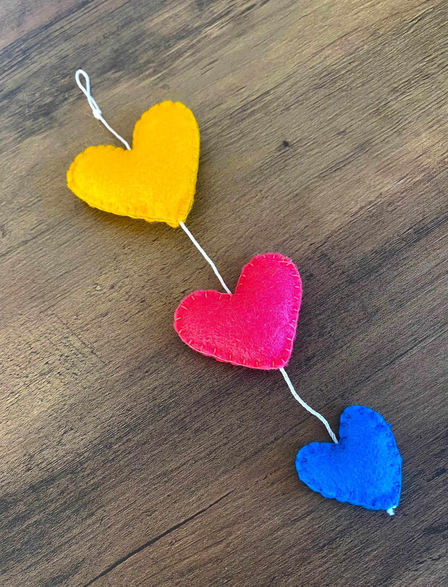 Hearts Hanging Decoration - Bright
