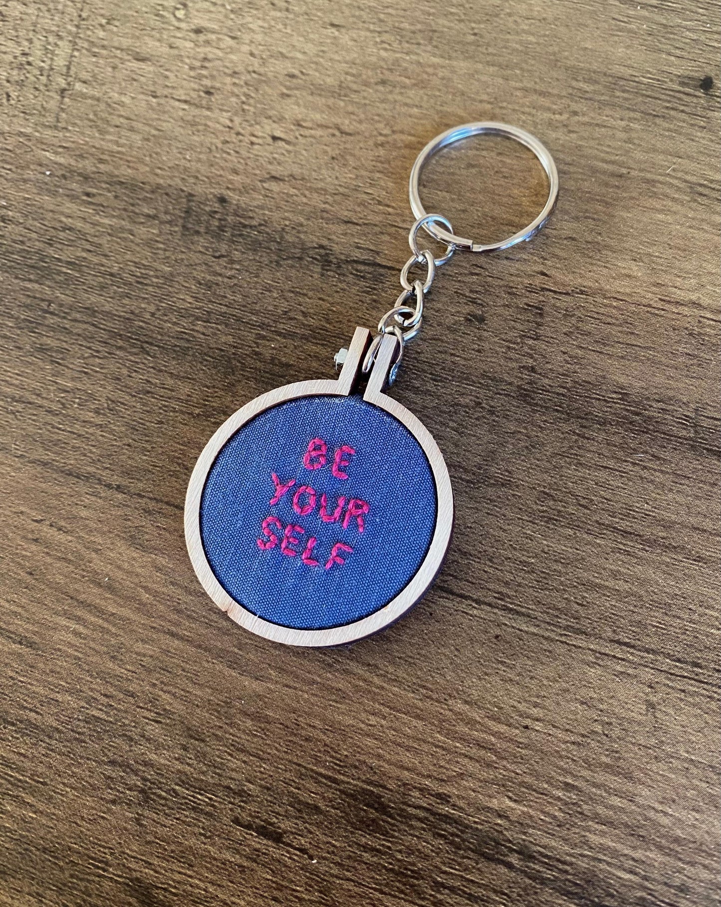 Hand Embroidered Keyring - Be Yourself