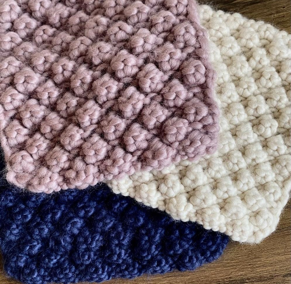 Knitted Hot Pan Holder - Pink