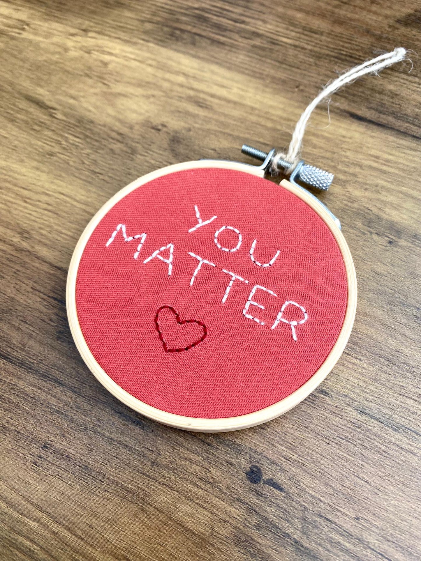 'You Matter' Hand Embroidered Mini Wall Hanging