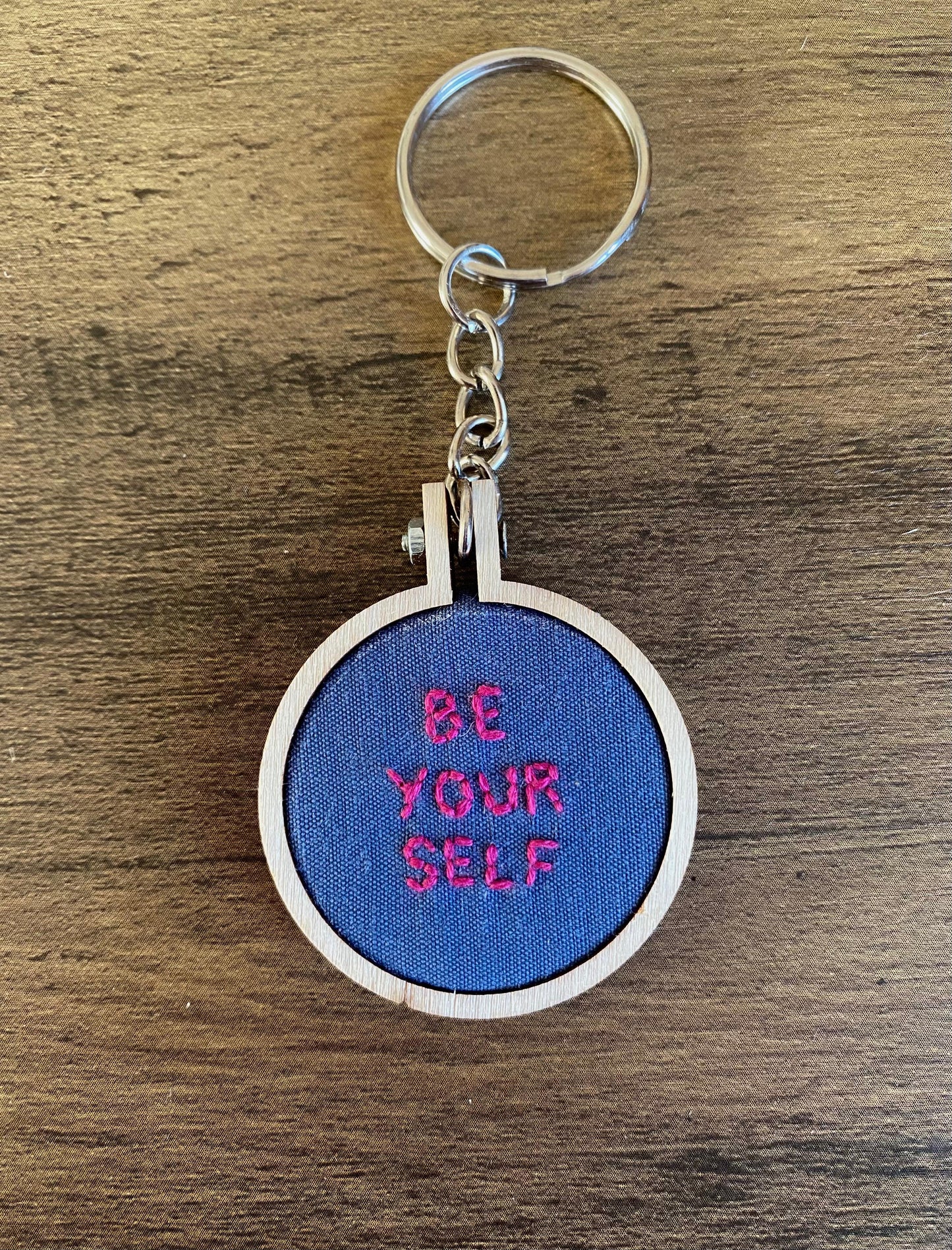 Hand Embroidered Keyring - Be Yourself