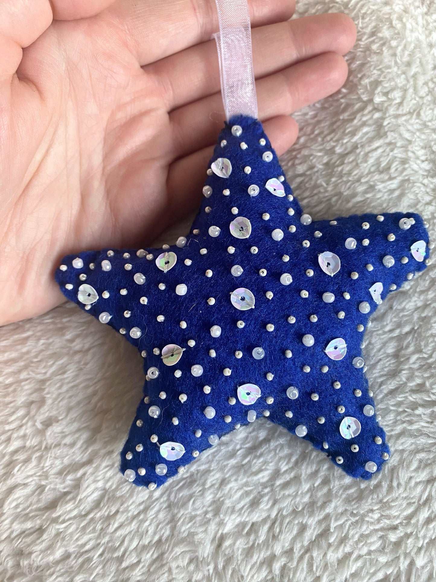 Sparkly Star Decoration - Dark Blue