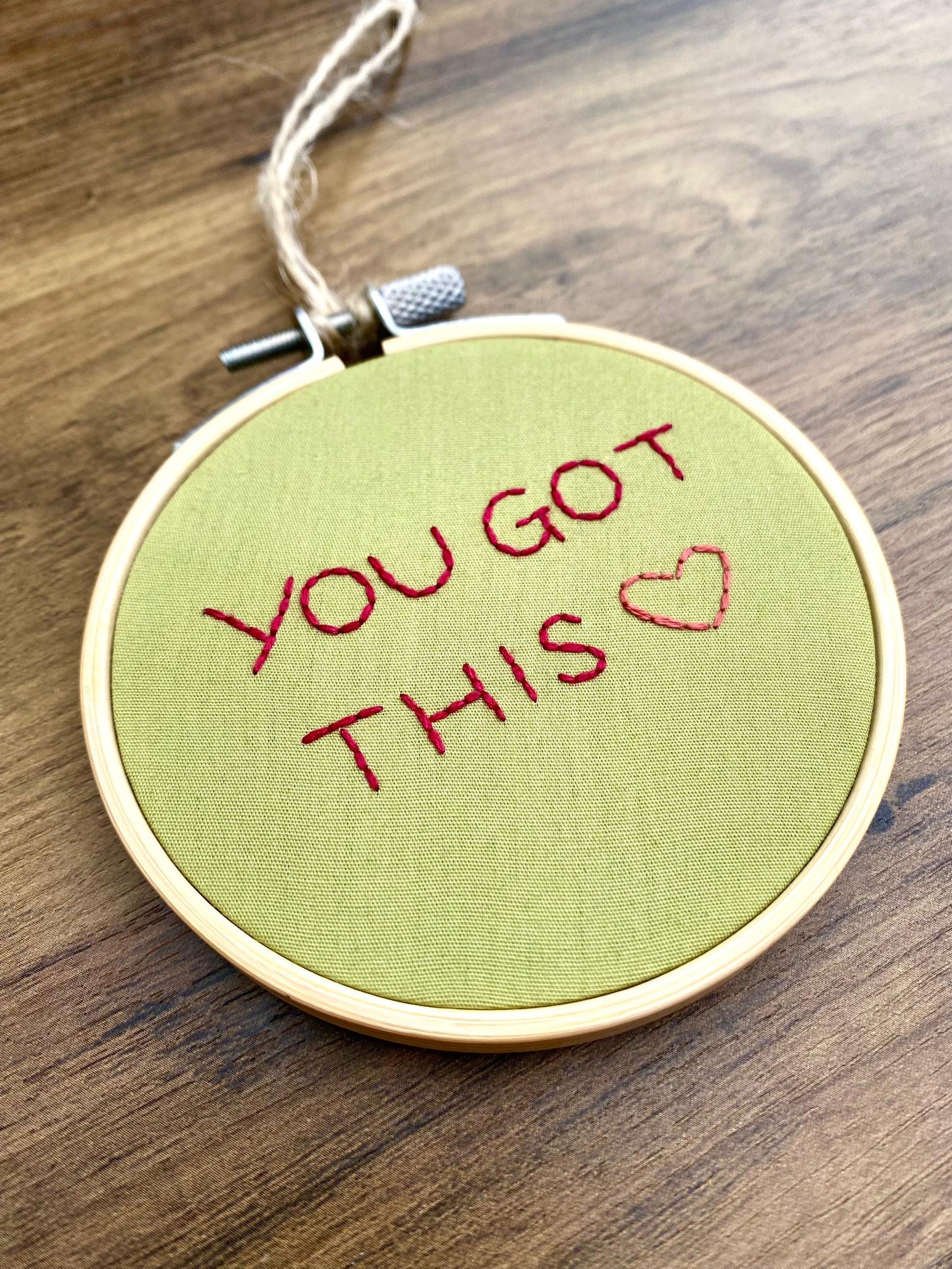 'You Got This' Hand Embroidered Mini Wall Hanging