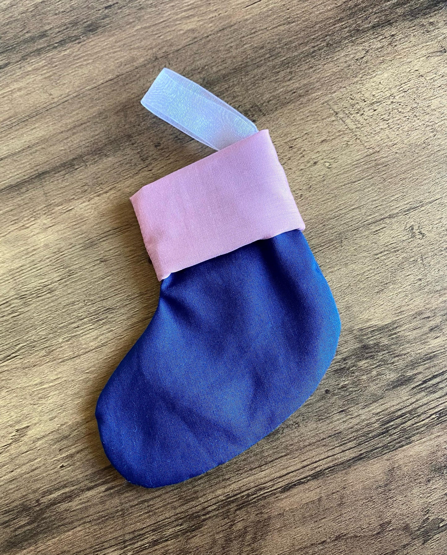 Mini Stocking - Blue & Pink