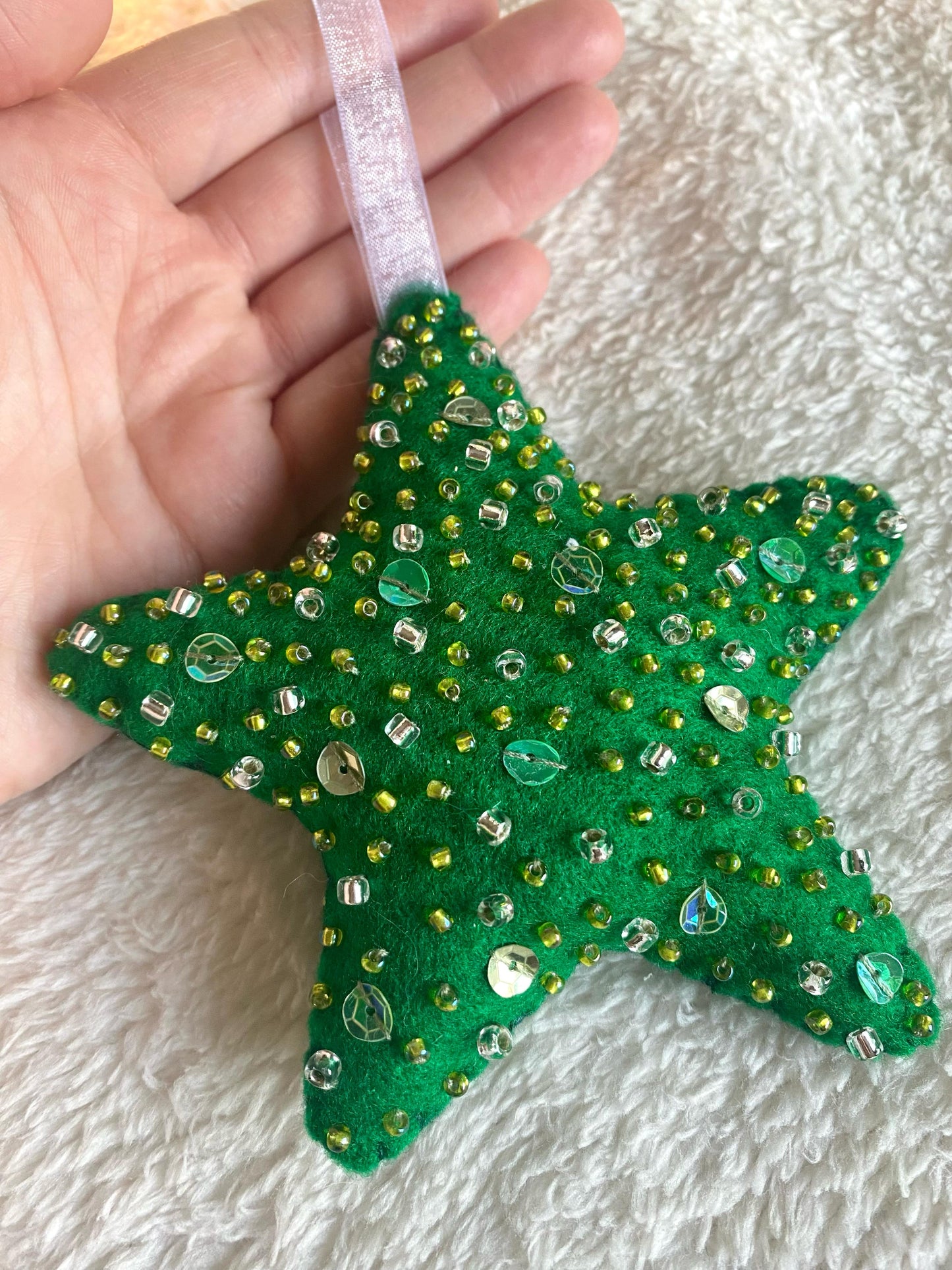 Sparkly Star Decoration - Green