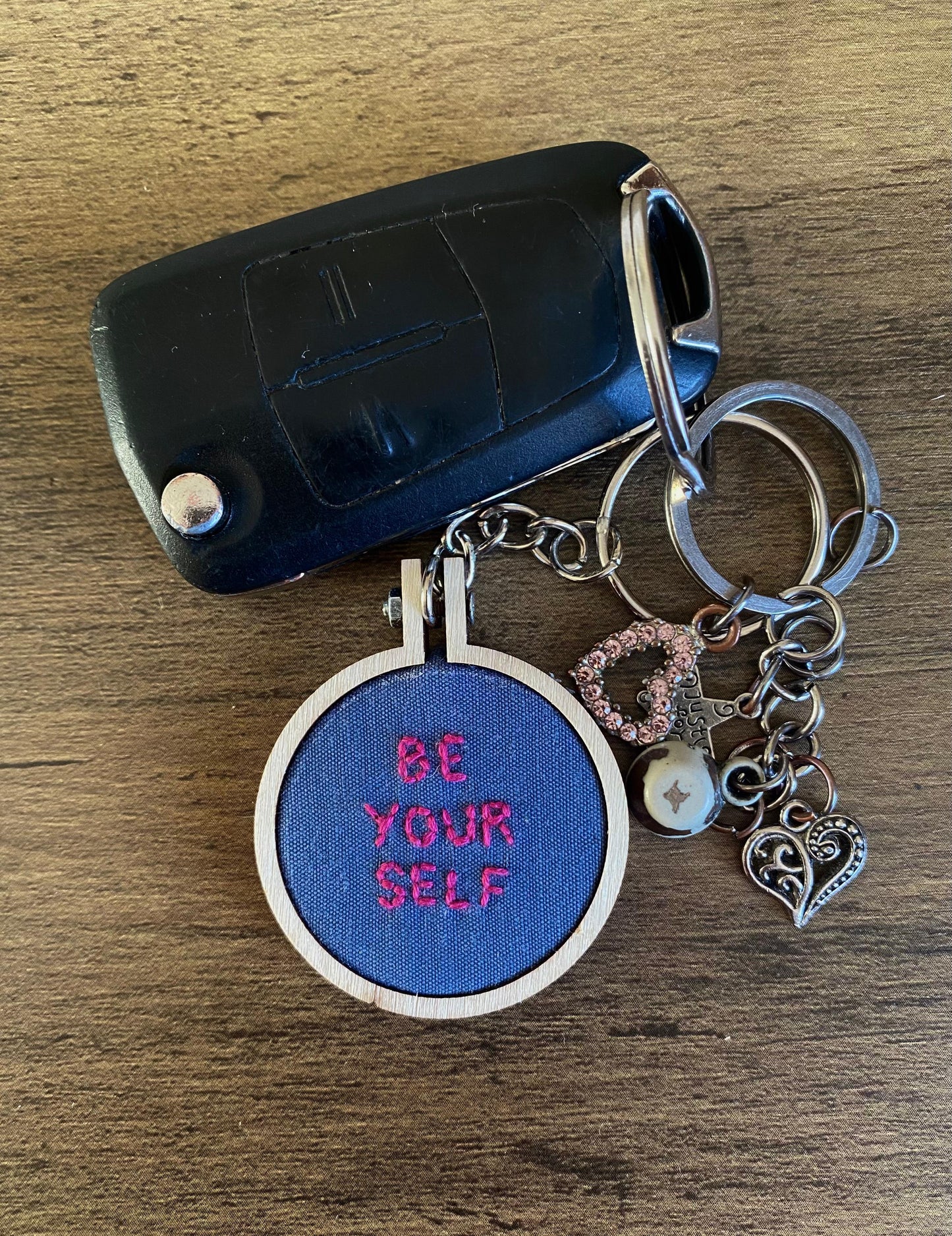 Hand Embroidered Keyring - Be Yourself