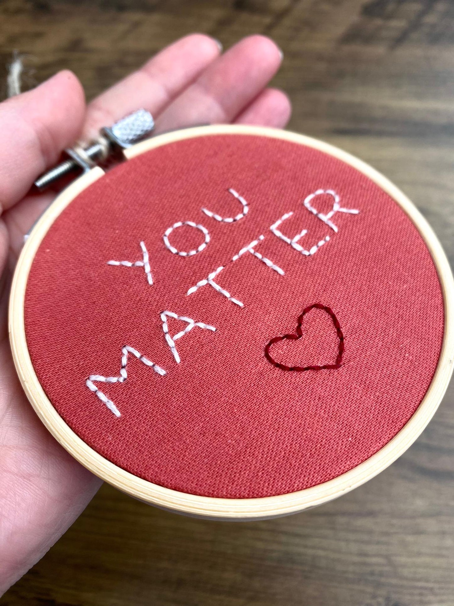 'You Matter' Hand Embroidered Mini Wall Hanging