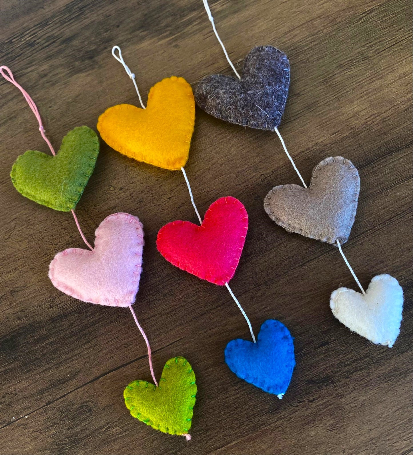 Hearts Hanging Decoration - Bright