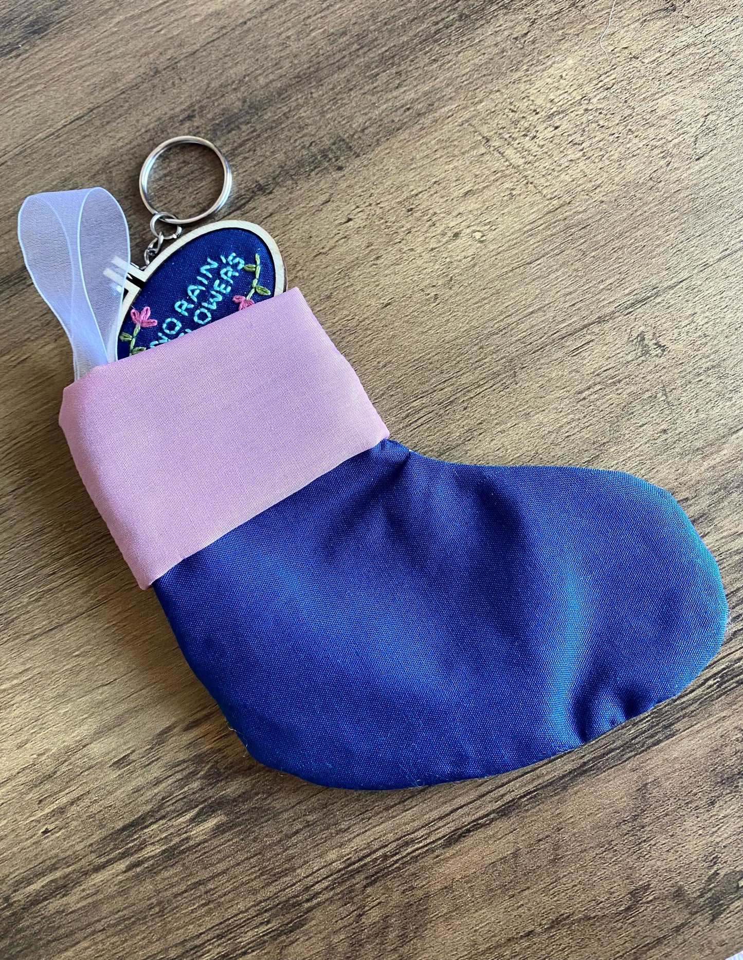 Mini Stocking - Blue & Pink